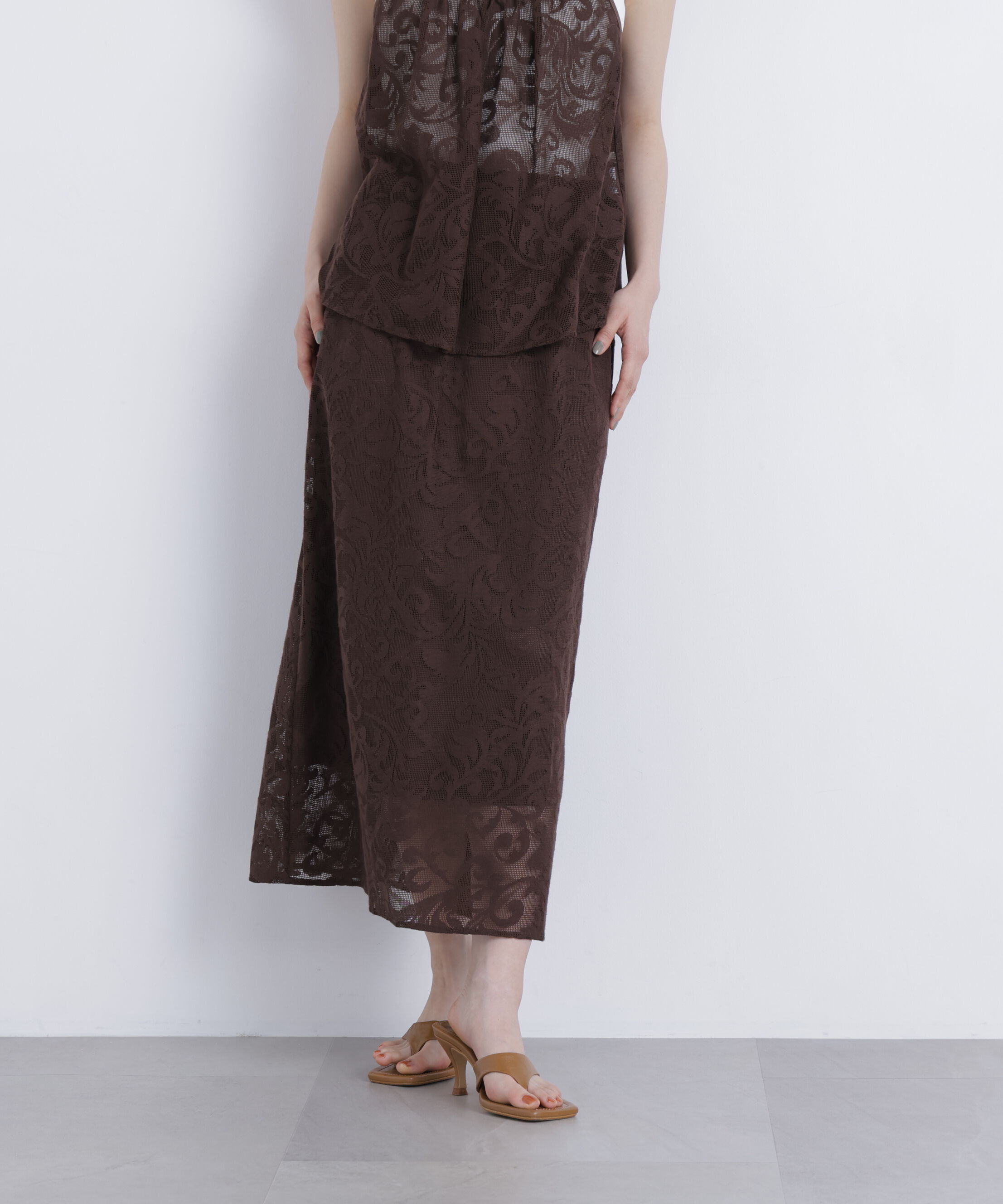  「フラワーメッシュ SETUP スカート」|スカート|