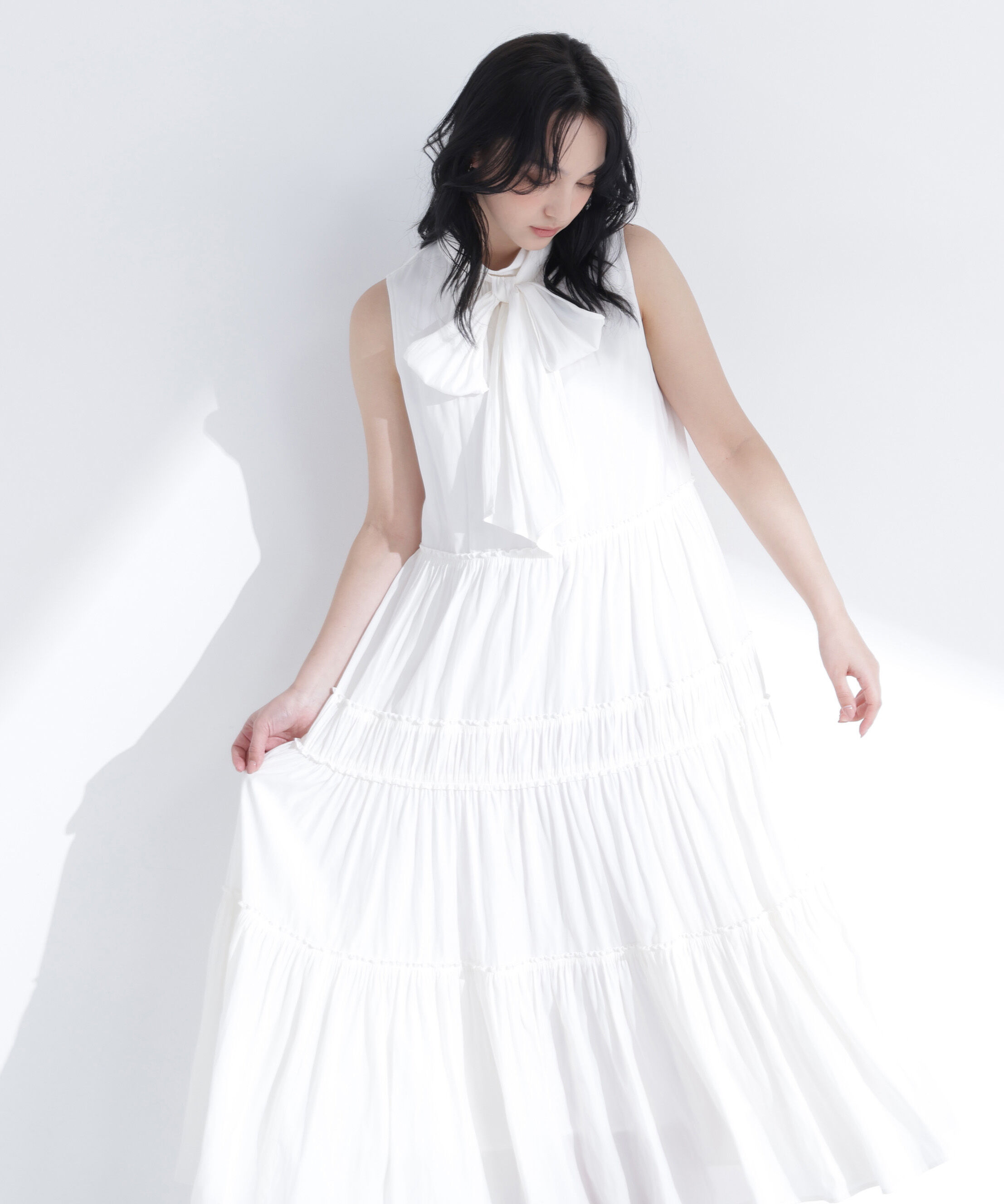  「バックリボンティアードワンピース」|ワンピース|