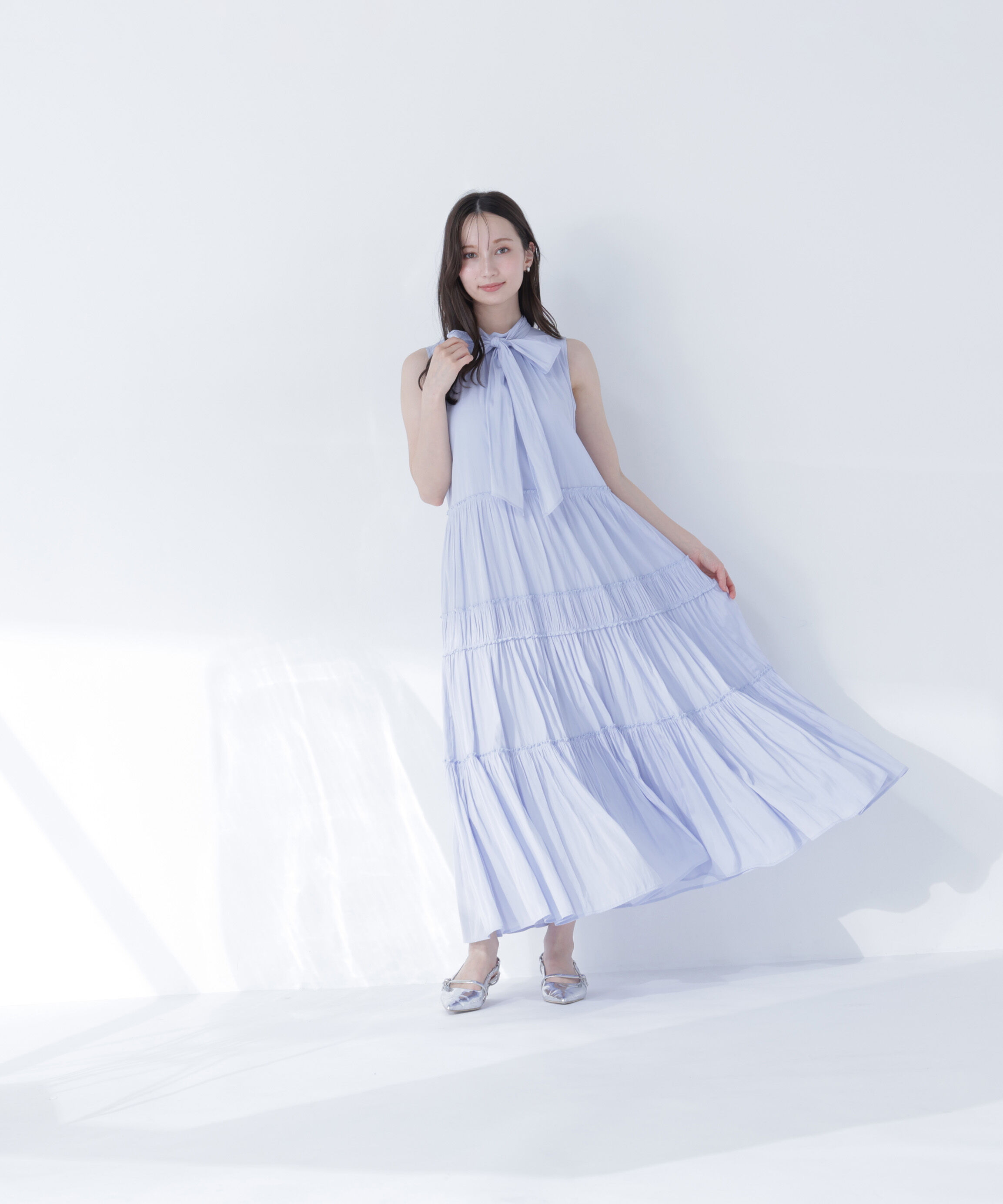  「バックリボンティアードワンピース」|ワンピース|