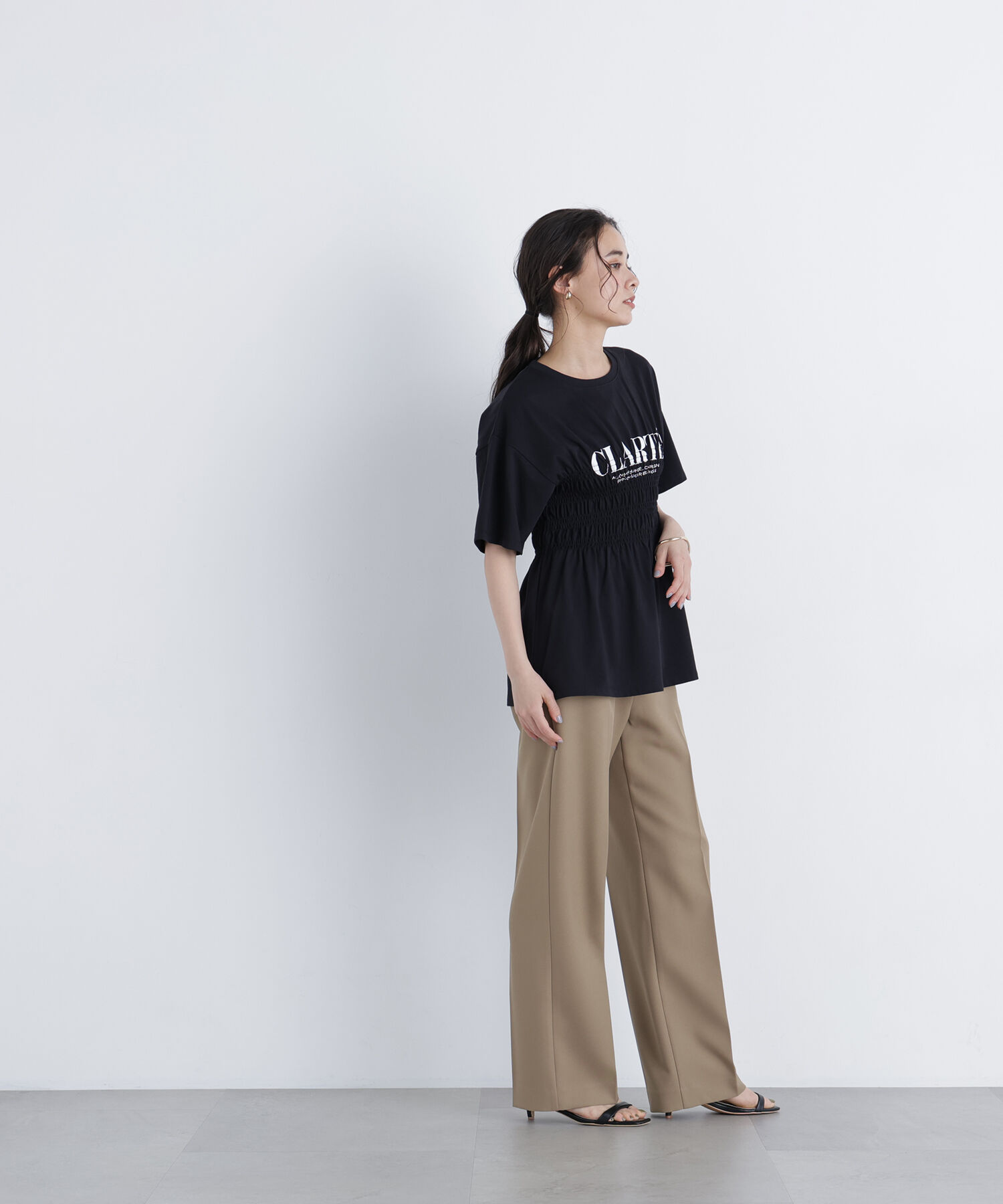  「シャーリングペプラムカットソー」|Tシャツ・カットソー|