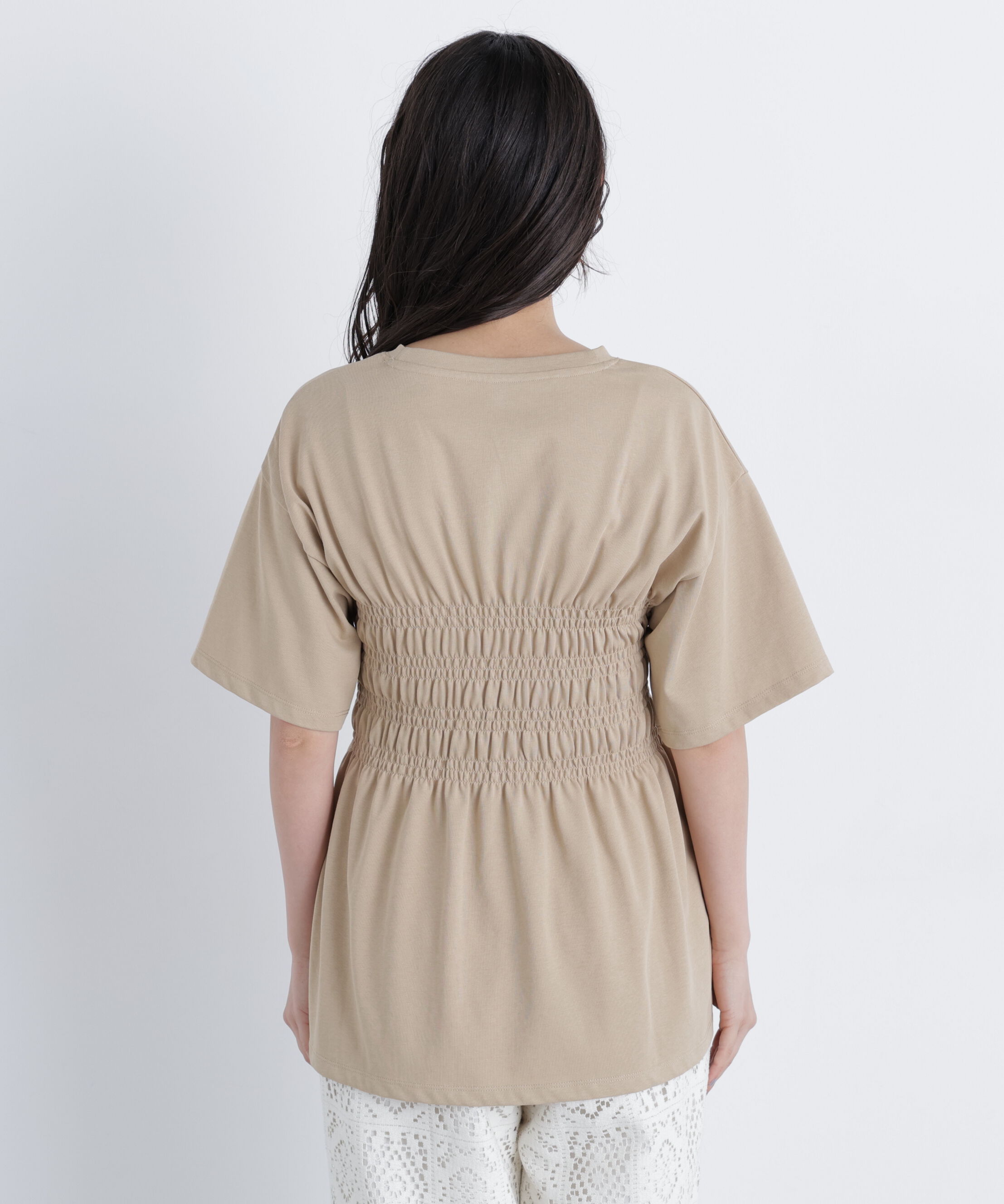  「シャーリングペプラムカットソー」|Tシャツ・カットソー|