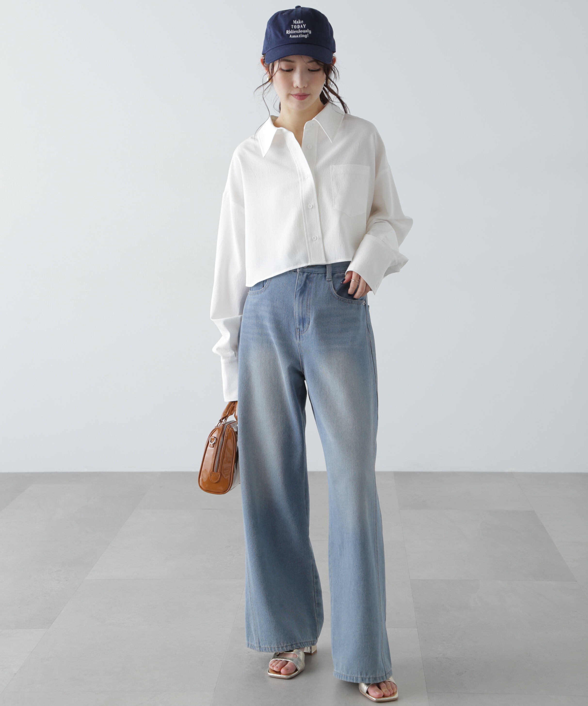  「バックレースアップショート丈シャツ」|シャツ・ブラウス|