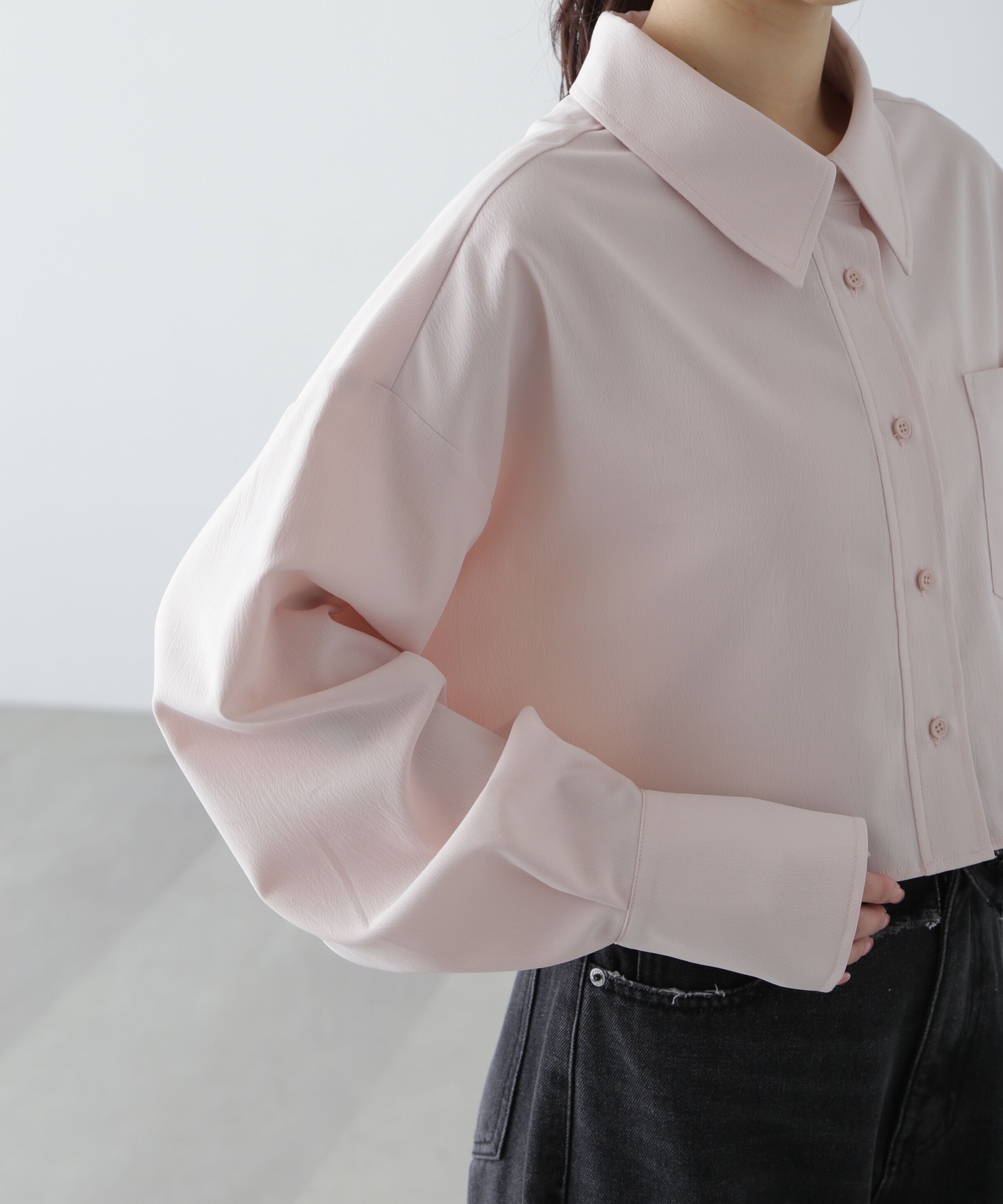  「バックレースアップショート丈シャツ」|シャツ・ブラウス|