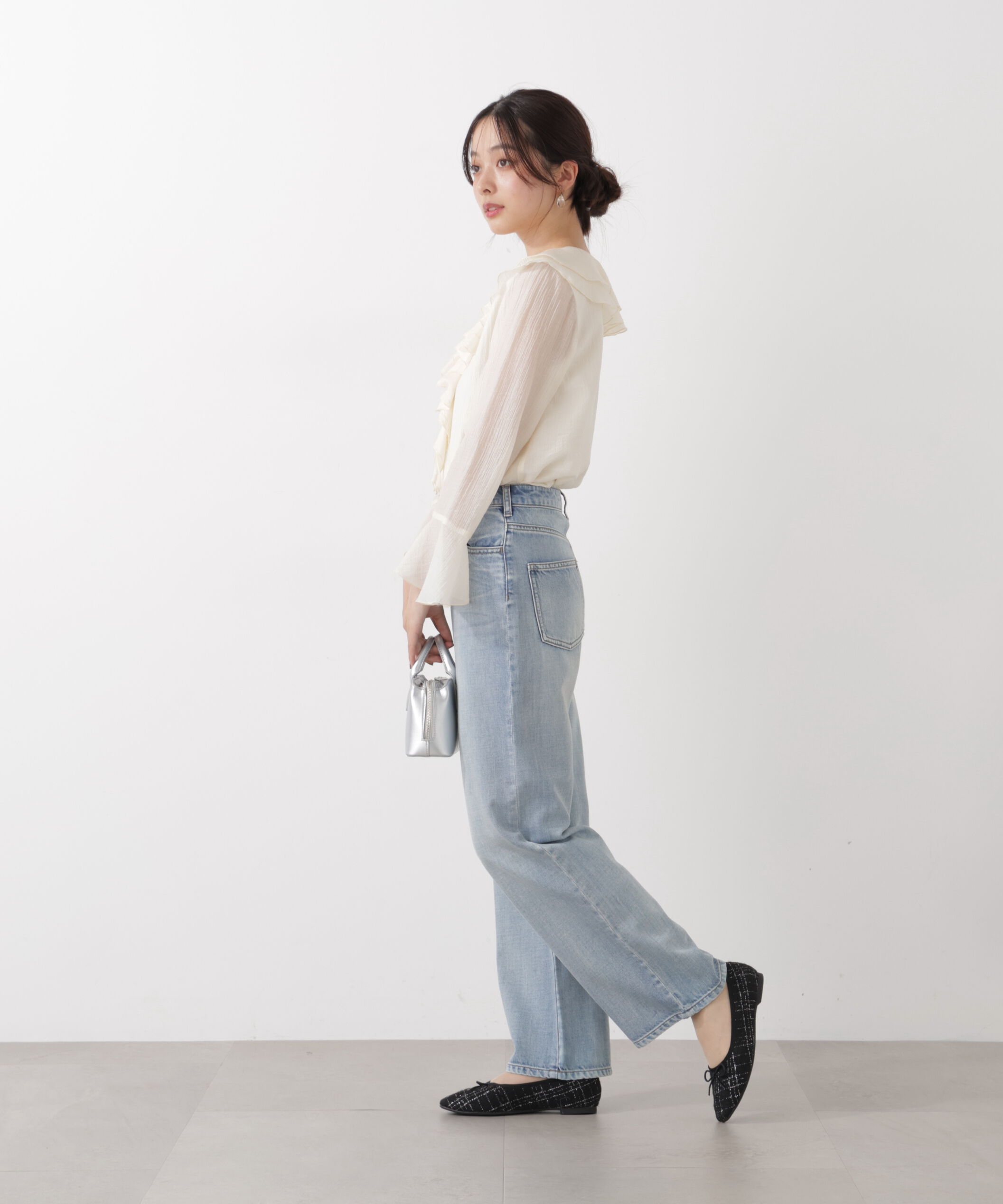 PROPORTION BODY DRESSING「シアー楊柳ラッフルブラウス　26SS」|シャツ・ブラウス|