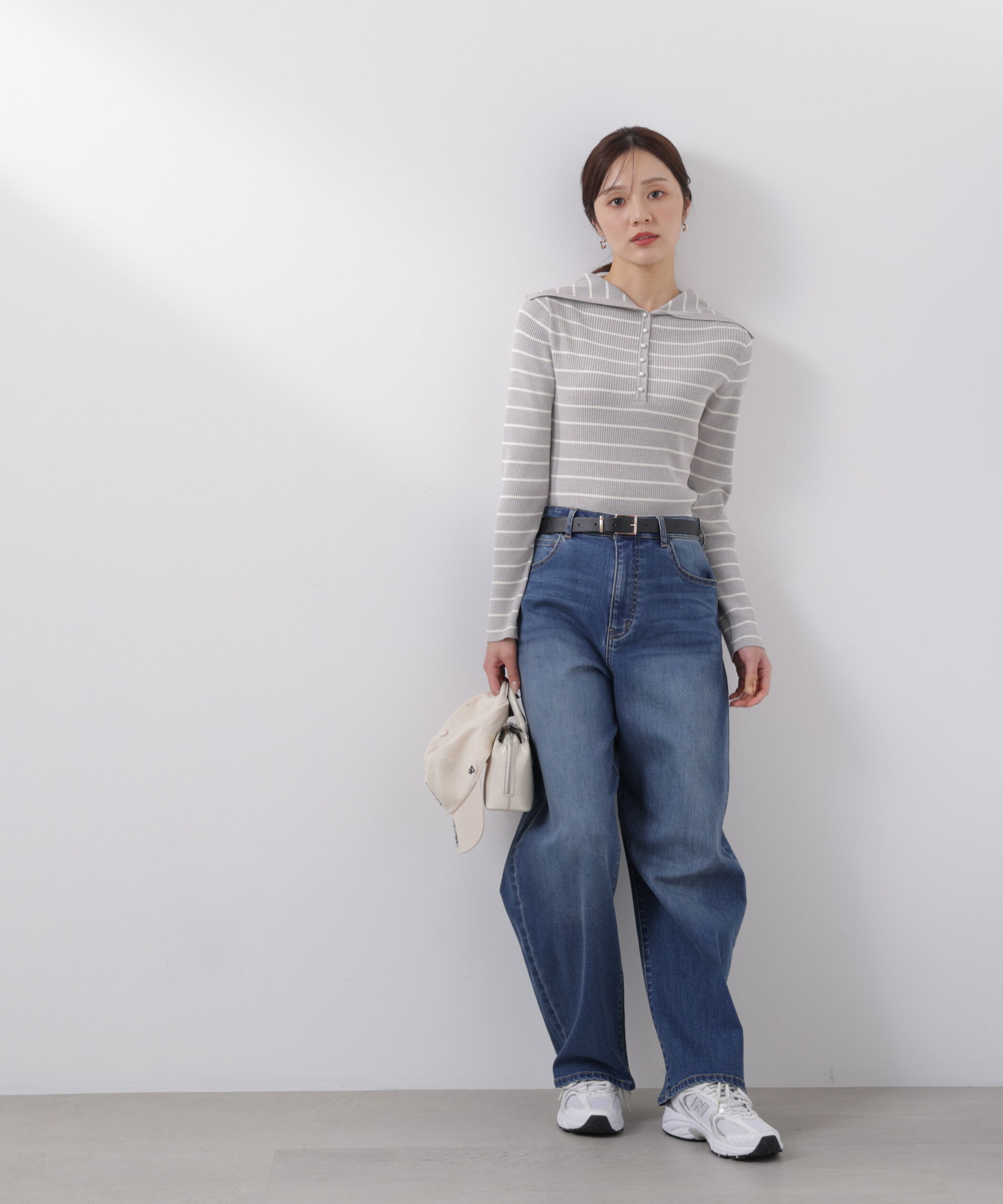 PROPORTION BODY DRESSING「〈a/mie〉ビッグカラーリブニット　　26SS」|カーディガン|