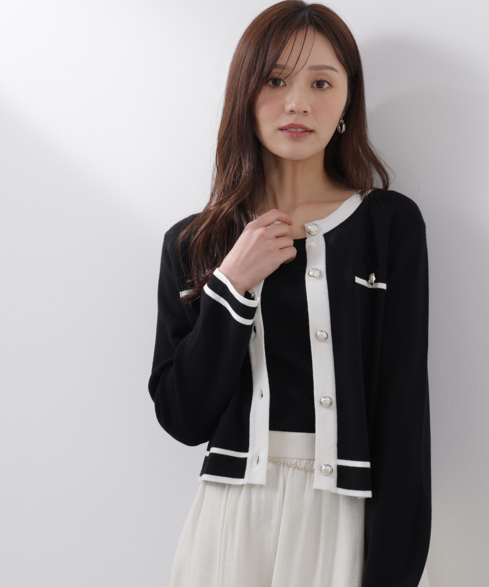 PROPORTION BODY DRESSING「バイカラーアンサンブル　26SS」|ニット・セーター|ブラック&times;エク