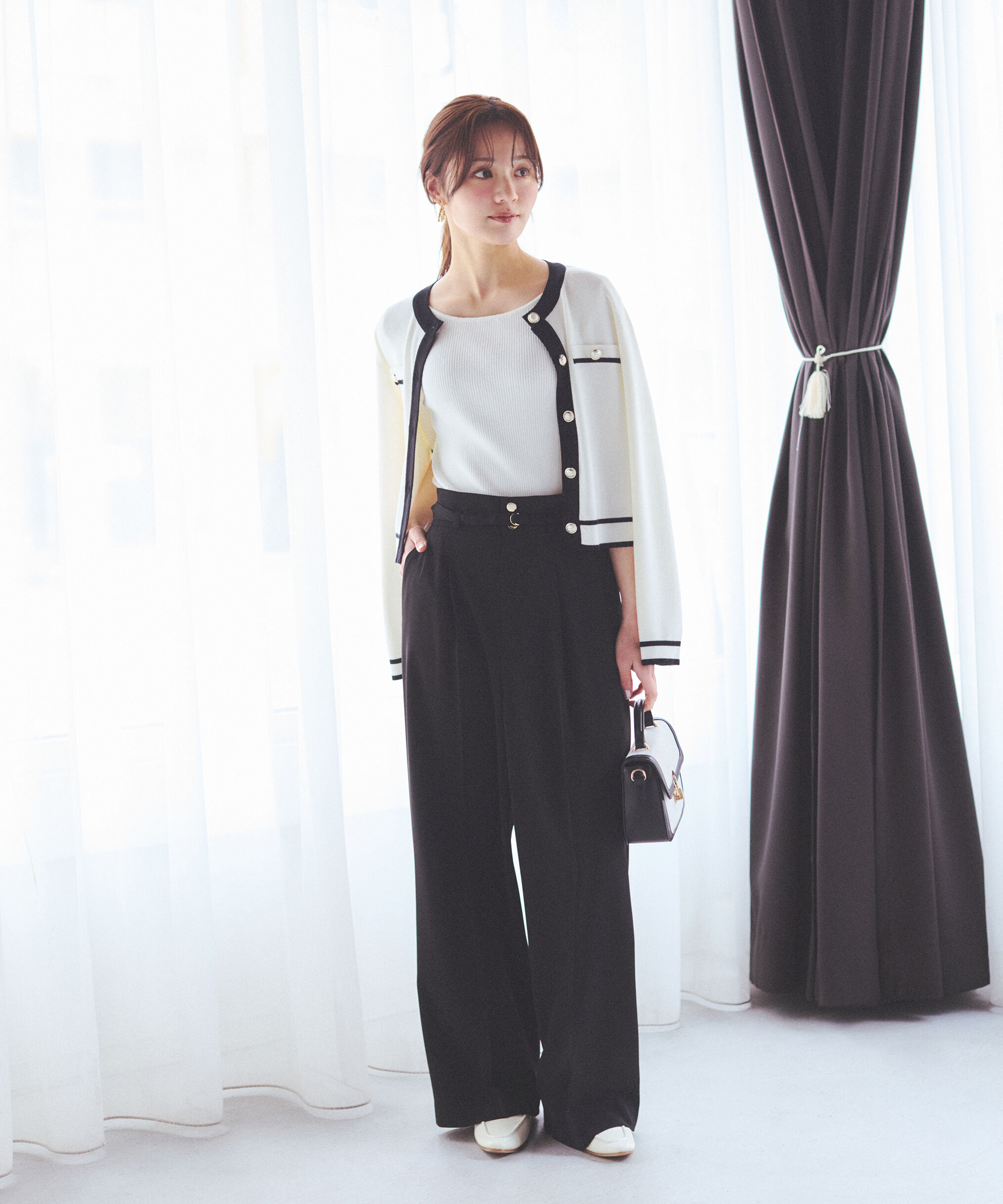 PROPORTION BODY DRESSING「バイカラーアンサンブル　26SS」|ニット・セーター|