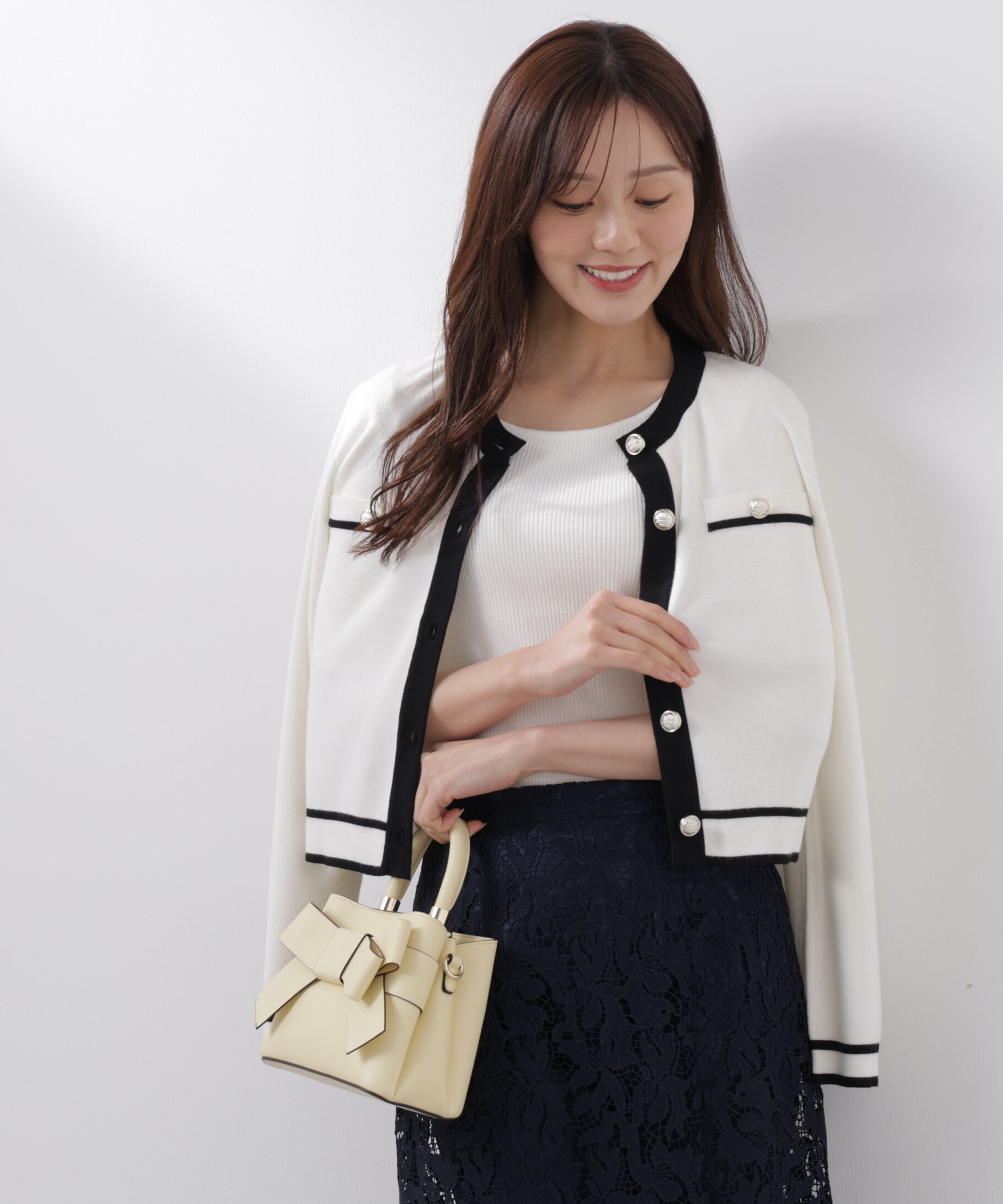 PROPORTION BODY DRESSING「バイカラーアンサンブル　26SS」|ニット・セーター|