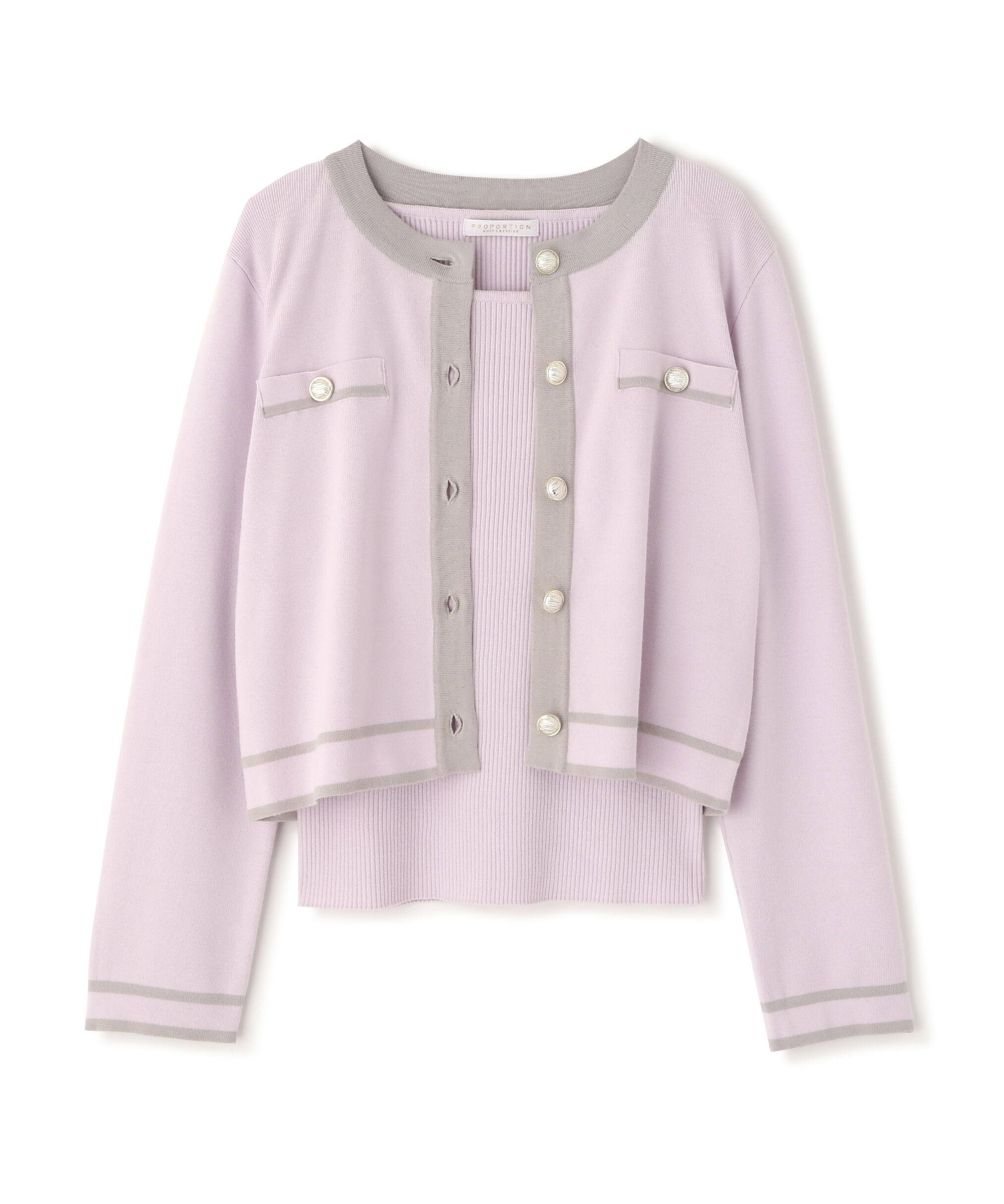 PROPORTION BODY DRESSING「バイカラーアンサンブル　26SS」|ニット・セーター|