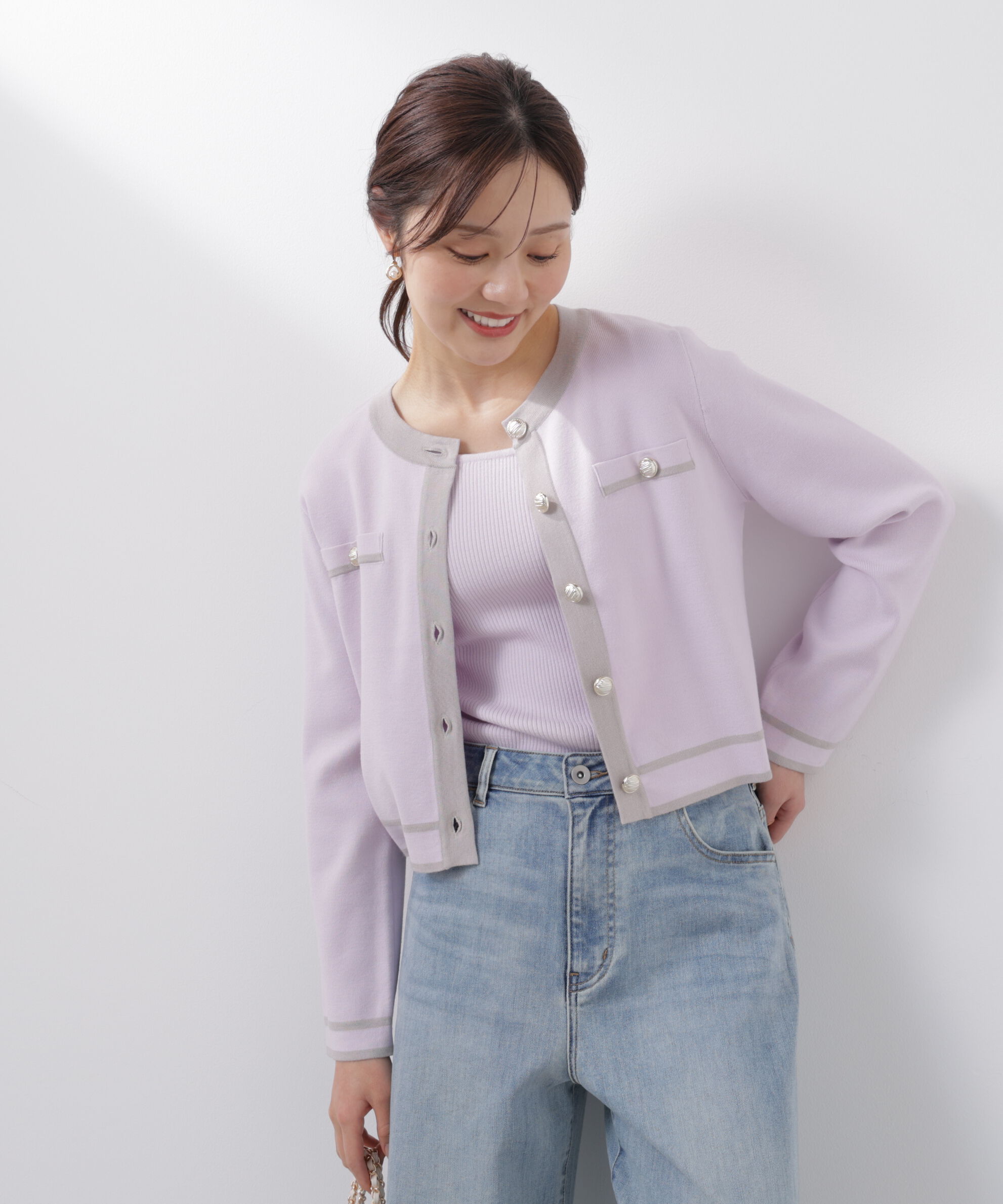 PROPORTION BODY DRESSING「バイカラーアンサンブル　26SS」|ニット・セーター|