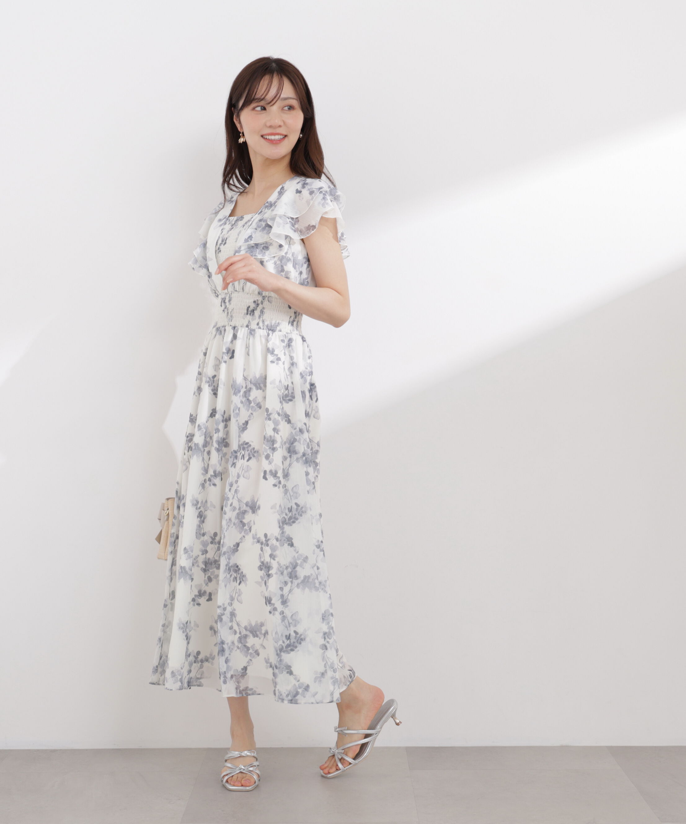 PROPORTION BODY DRESSING「ラッフル袖花柄ワンピース 26SS」|ワンピース|