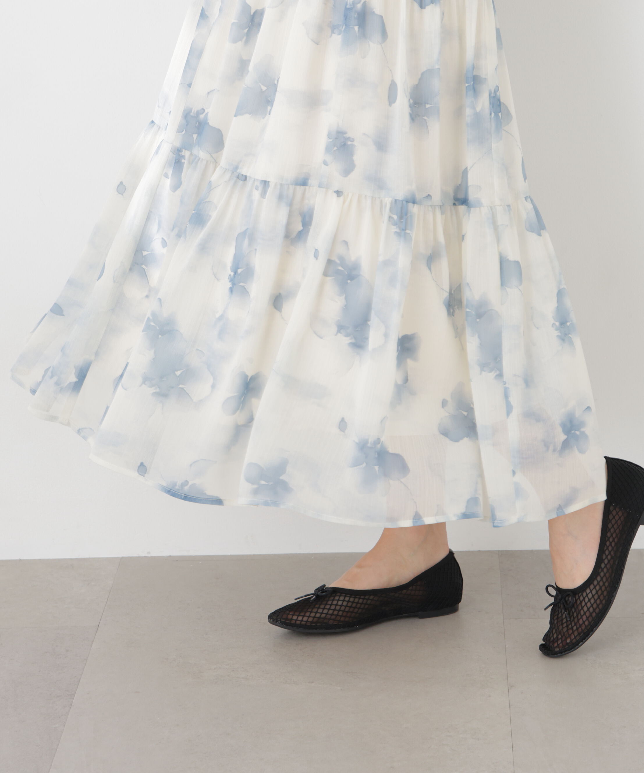 PROPORTION BODY DRESSING「ニットドッキング花柄シャーリングワンピース　26SS」|ワンピース|