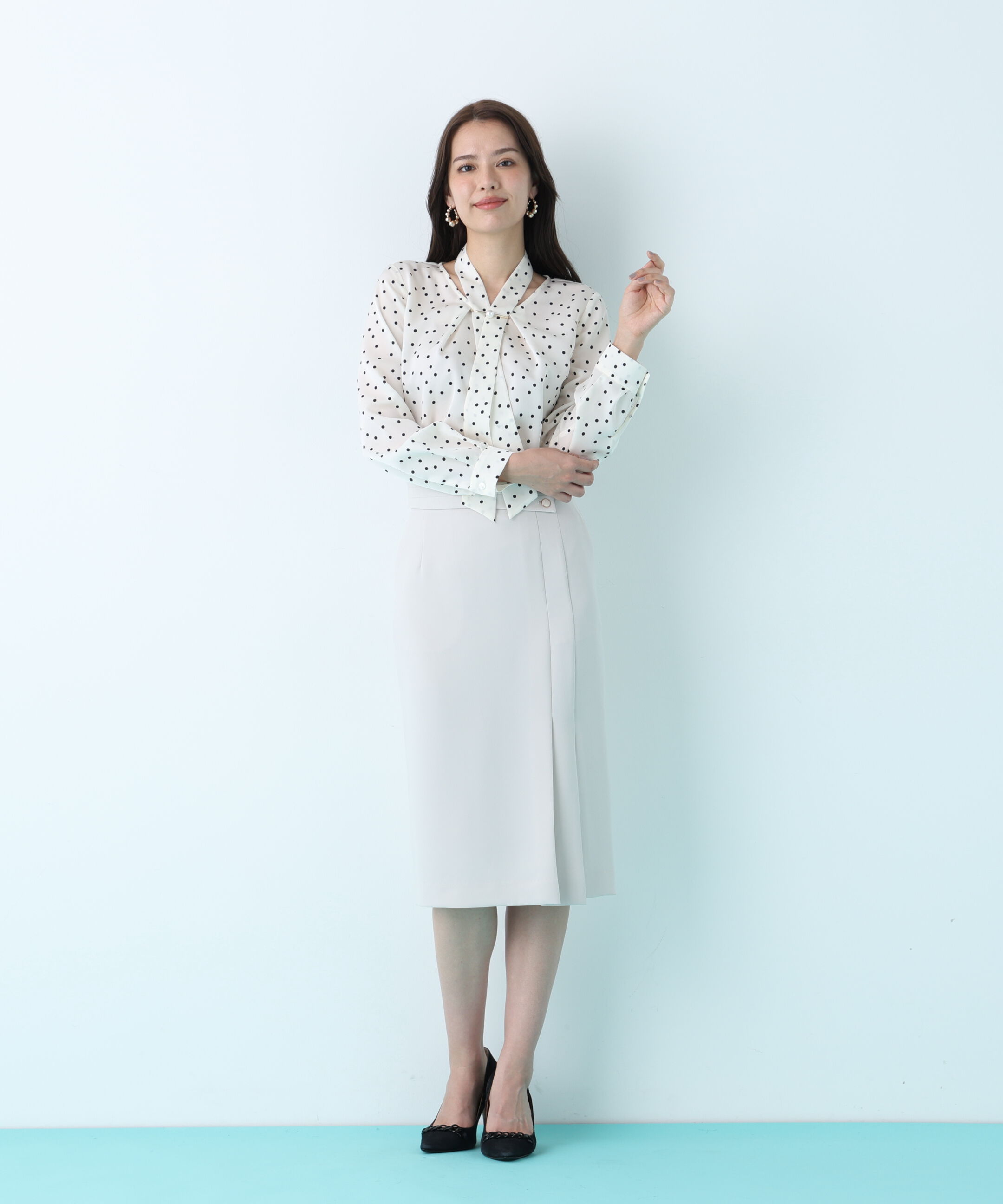  「アシンメトリックボタンラップスカート」|スカート|