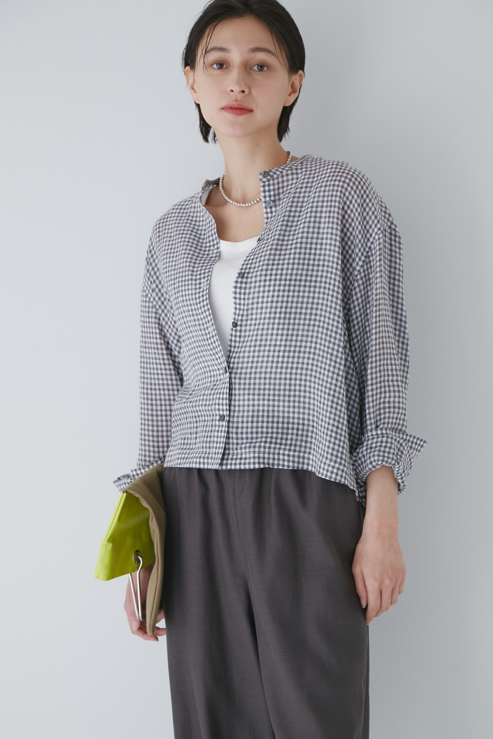  「◆１６０／１ラミーブラウス」|シャツ・ブラウス|トップグレー 3