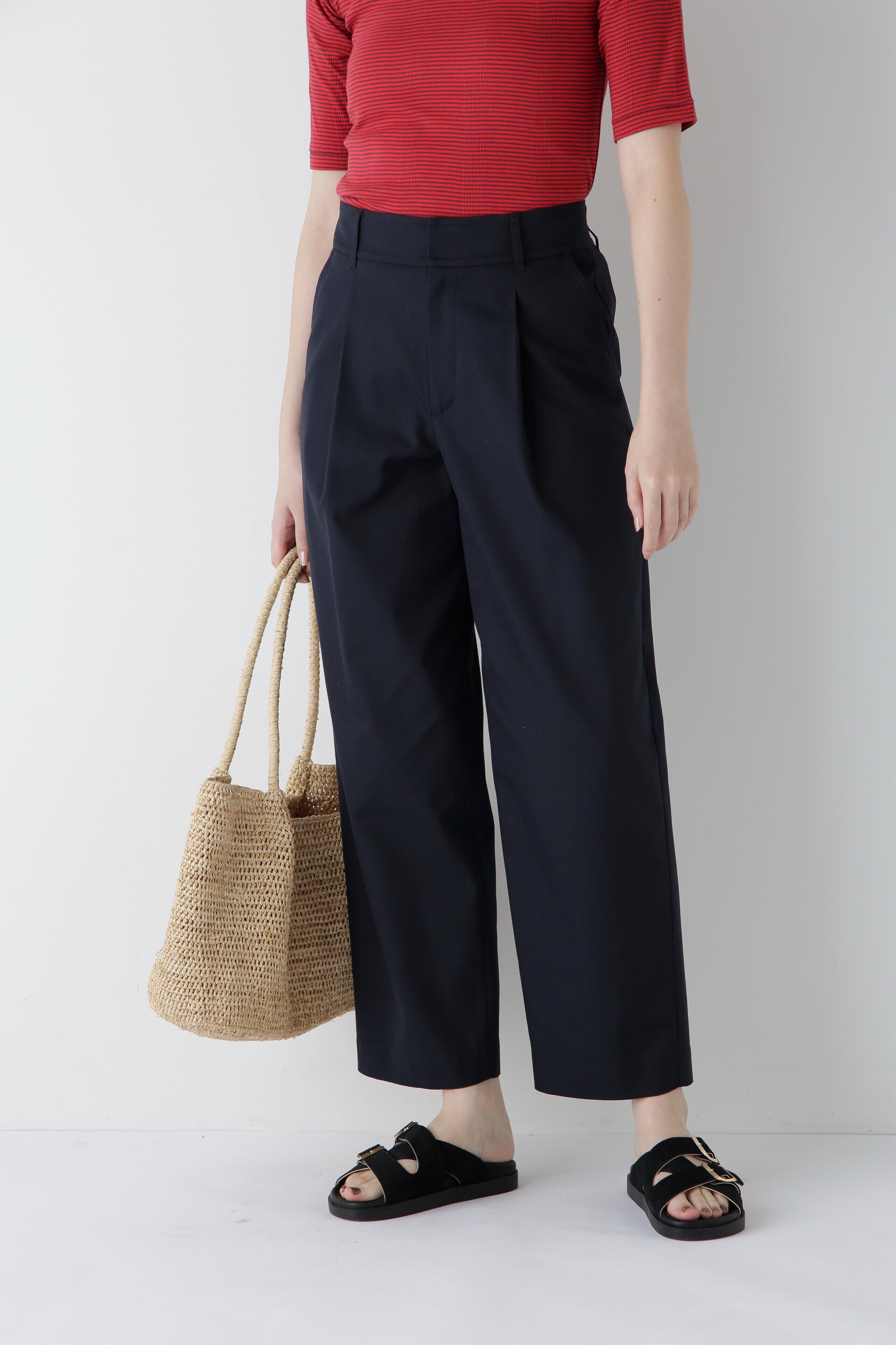  「◆【撥水】コンパクトギャバパンツ」|その他|ネイビー