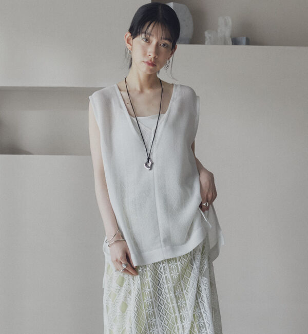 Doux archives「ラメメッシュベスト」|テーラードジャケット|OFF WHITE