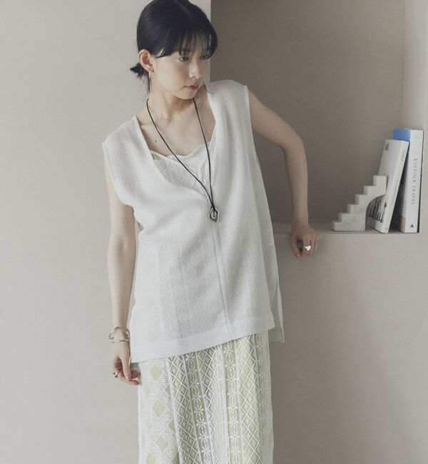 Doux archives「ラメメッシュベスト」|テーラードジャケット|