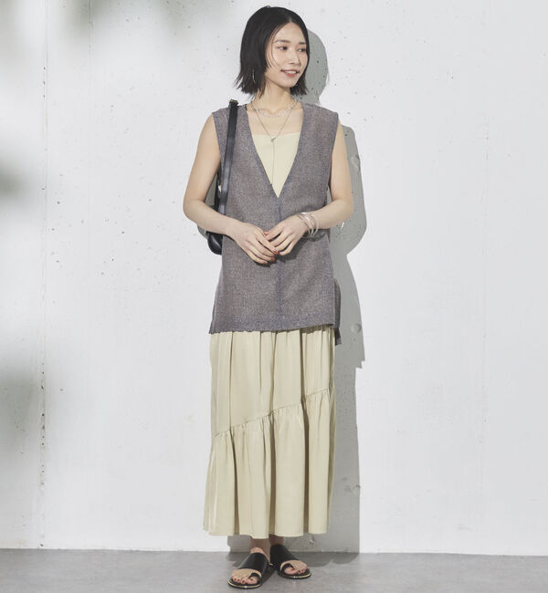 Doux archives「ラメメッシュベスト」|テーラードジャケット|