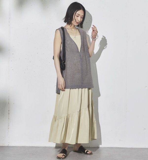 Doux archives「ラメメッシュベスト」|テーラードジャケット|