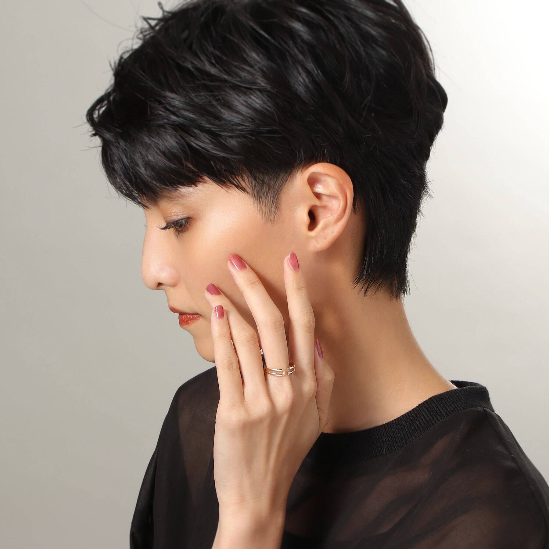 COCOSHNIK「K10ダイヤモンド アーチラインスリット リング」|リング|