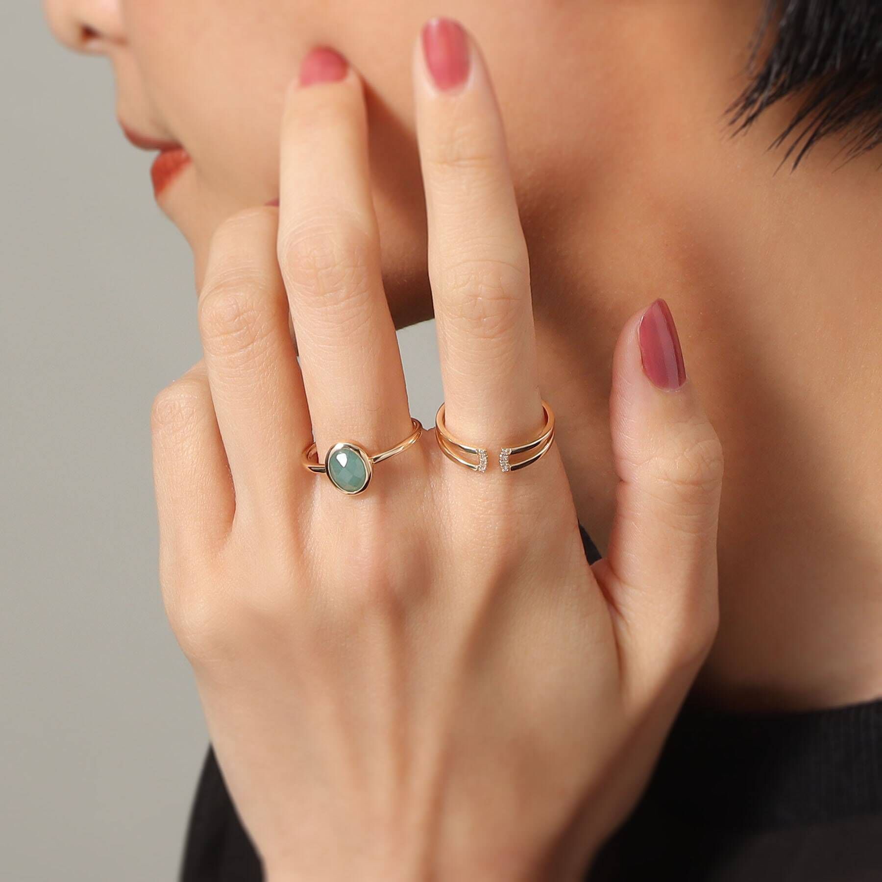 COCOSHNIK「K10ダイヤモンド アーチラインスリット リング」|リング|