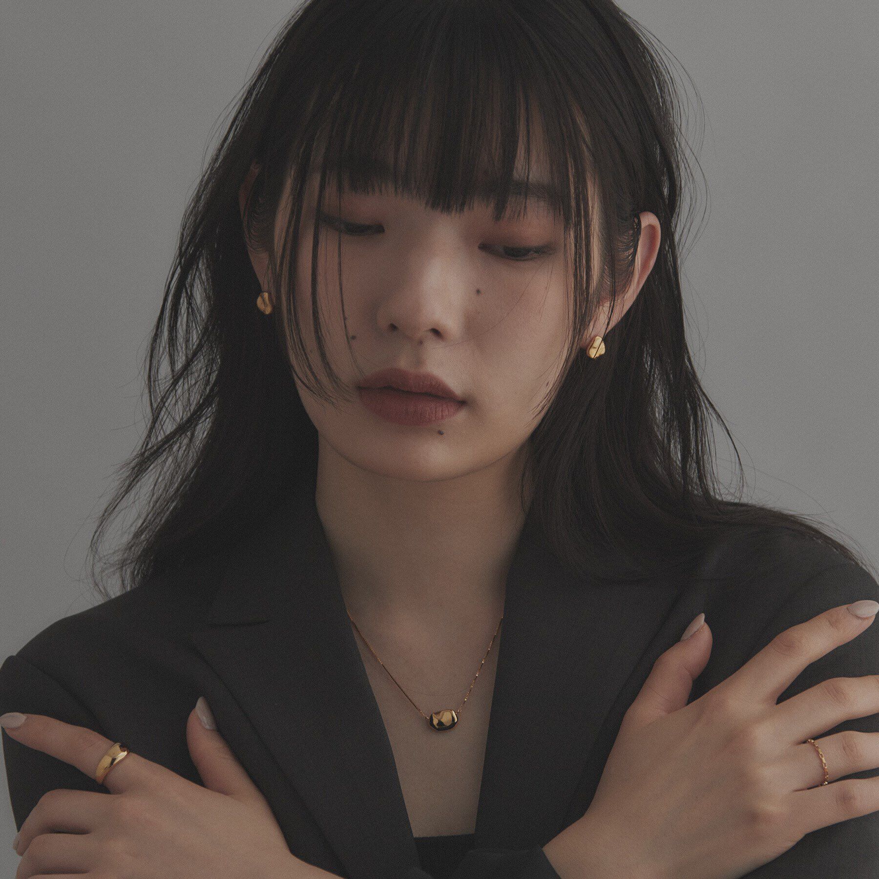 COCOSHNIK ONKITSCH「シルバー ニュアンスピアス ドロップ GP」|ピアス|