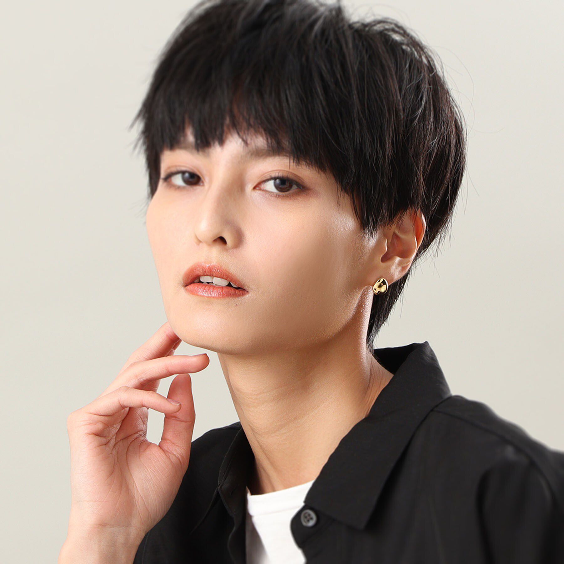 COCOSHNIK ONKITSCH「シルバー ニュアンスピアス ドロップ GP」|ピアス|