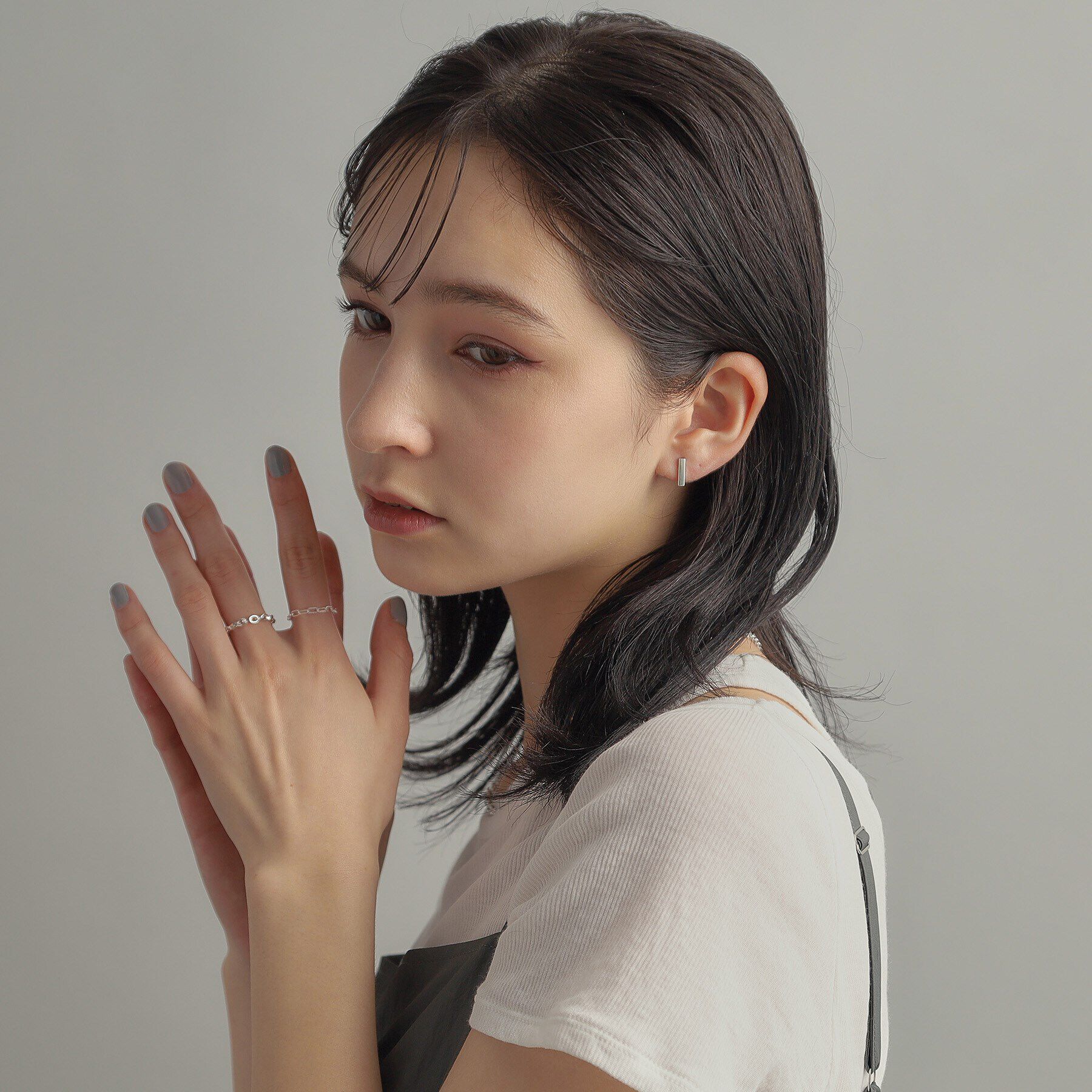 COCOSHNIK ONKITSCH「シルバー レクタングル スタッドピアス」|ピアス|