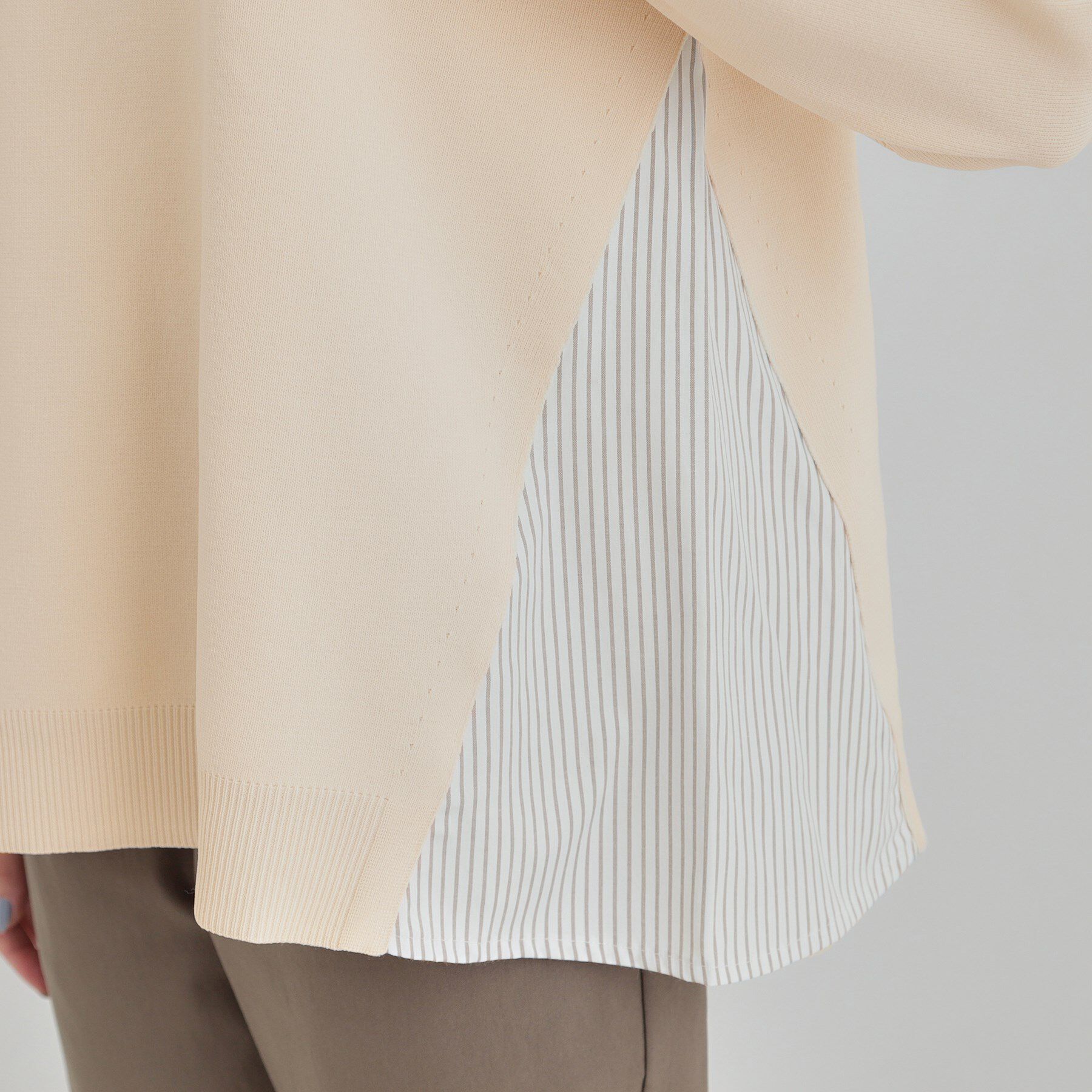 SHOO･LA･RUE「【洗濯機可/S-LL/体型カバー】横姿もきれい見え スポンディッシュ Aライントップス」|ニット・セーター|