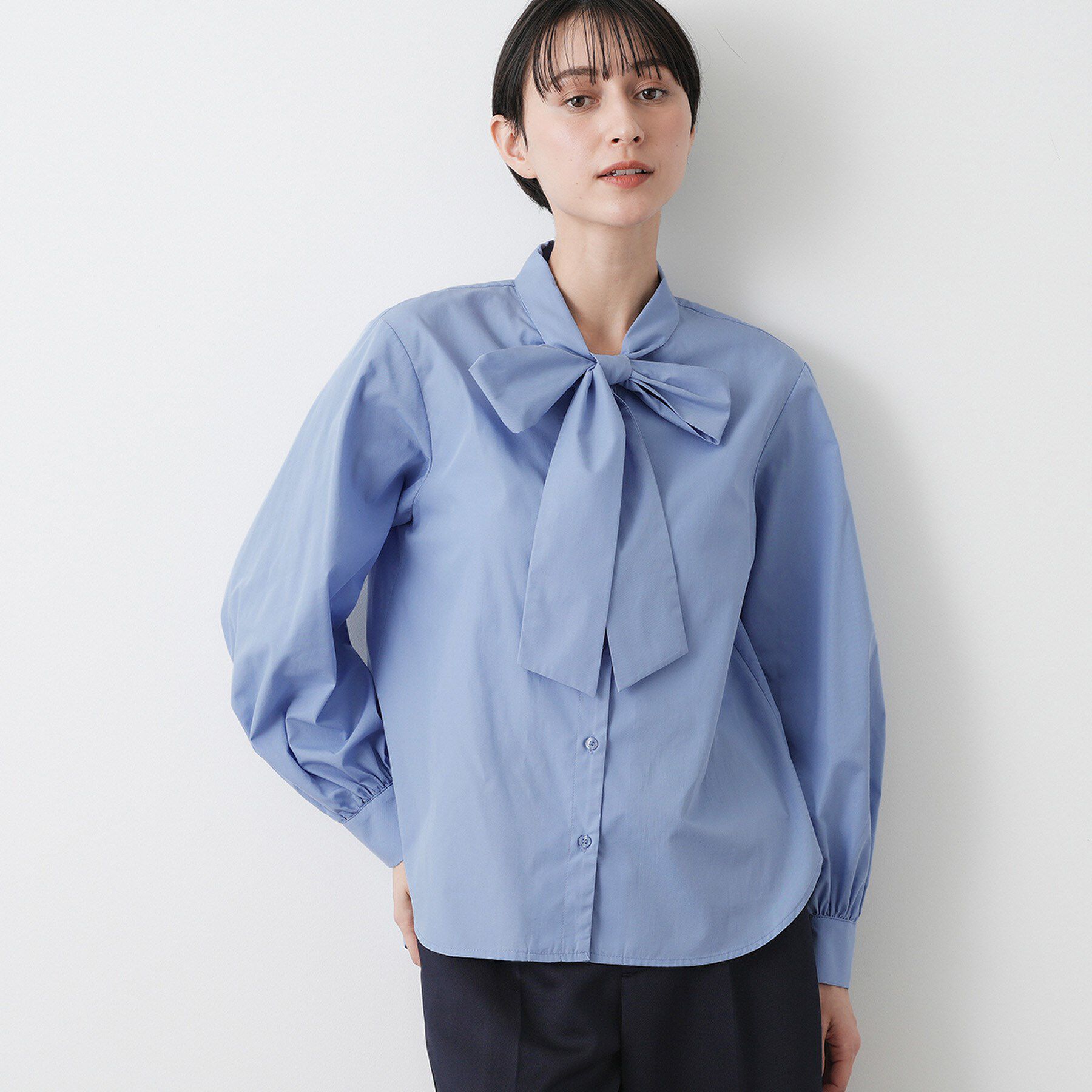 Dessin「【入卒/セレモニー】ボウタイリボンブラウス」|シャツ・ブラウス|ブルー(092)