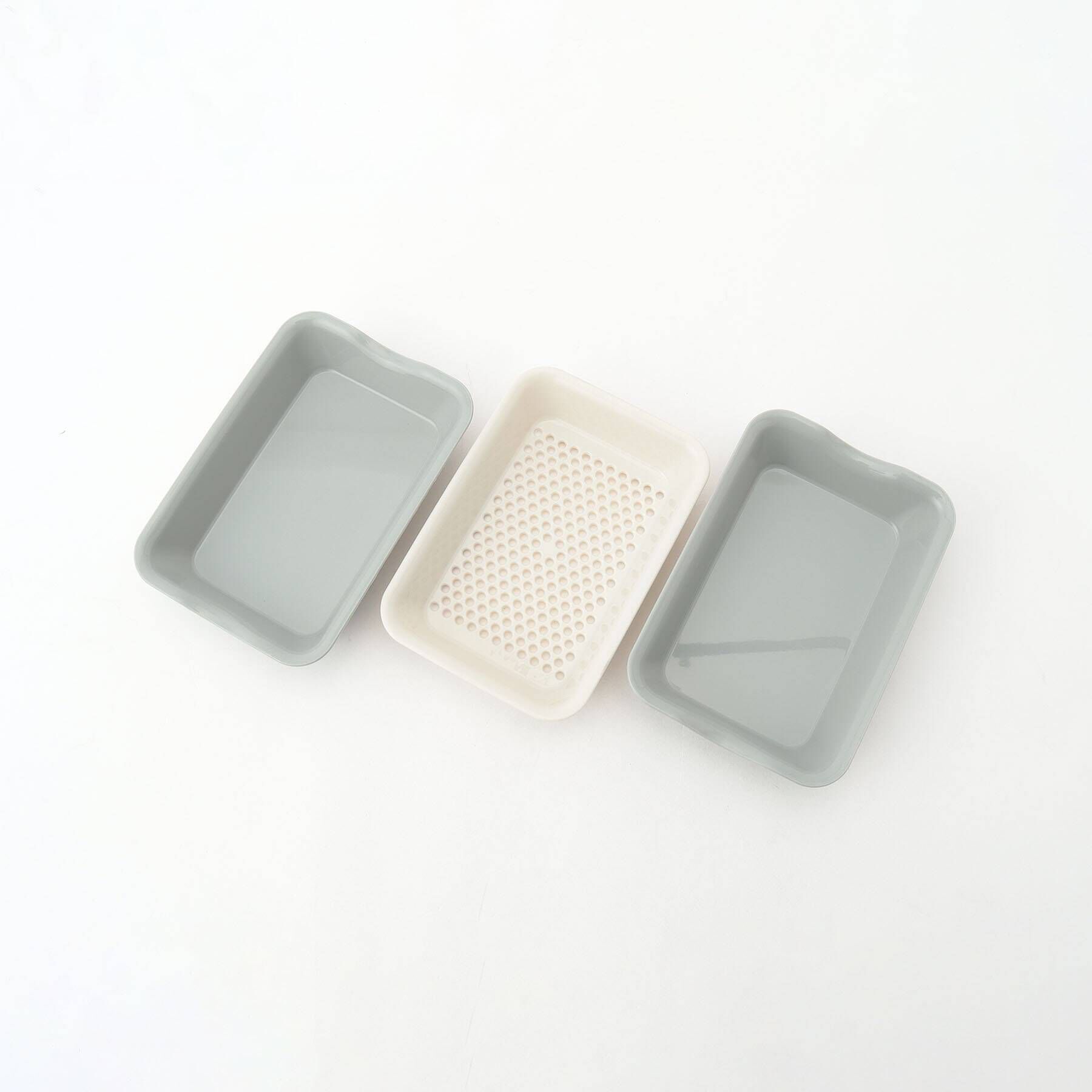 212 KITCHEN STORE「抗菌バット＆ザル ミニ スモーキーグレー」|食器・キッチングッズ|