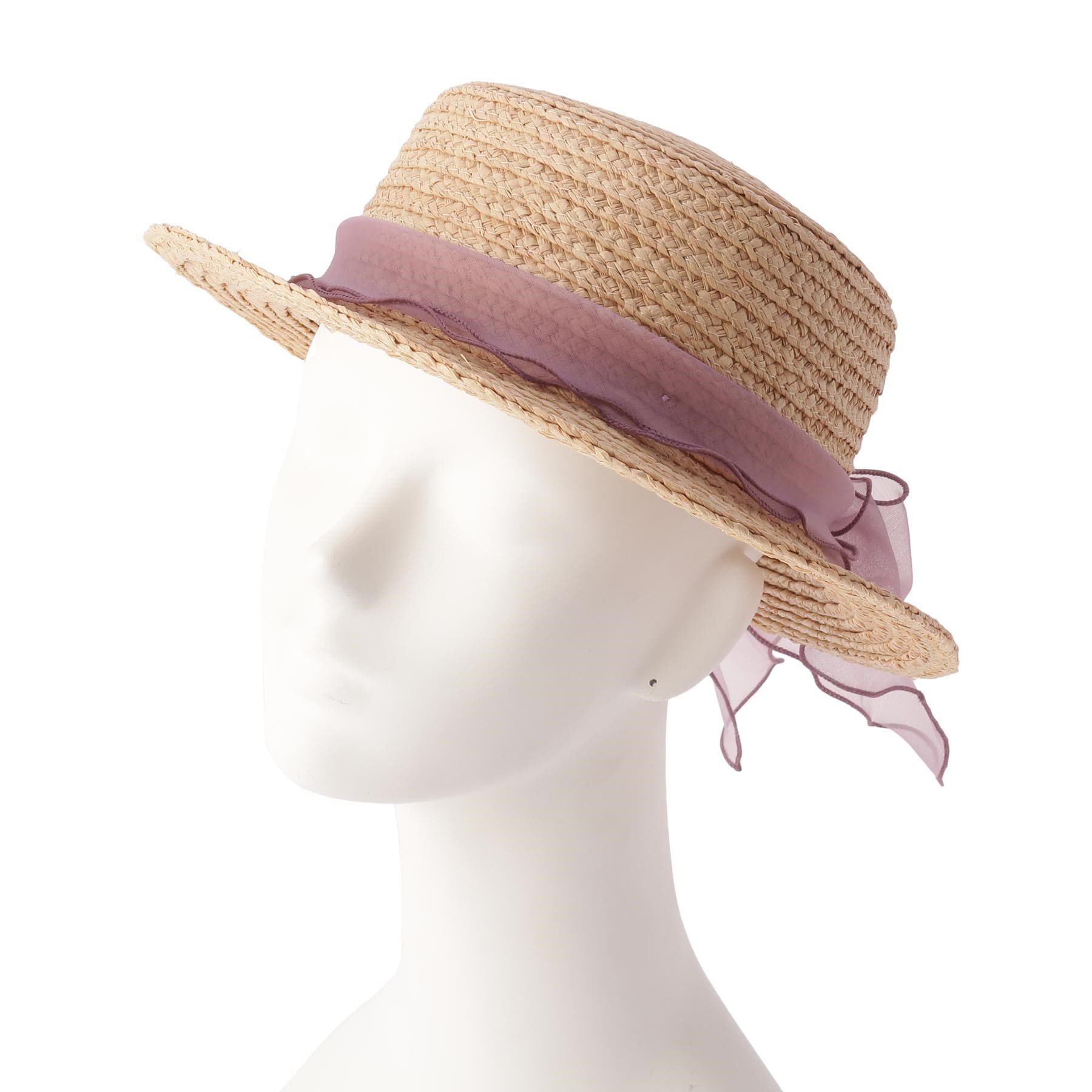 Grandedge「オーガンジーリボンカンカン帽子」|ハット|