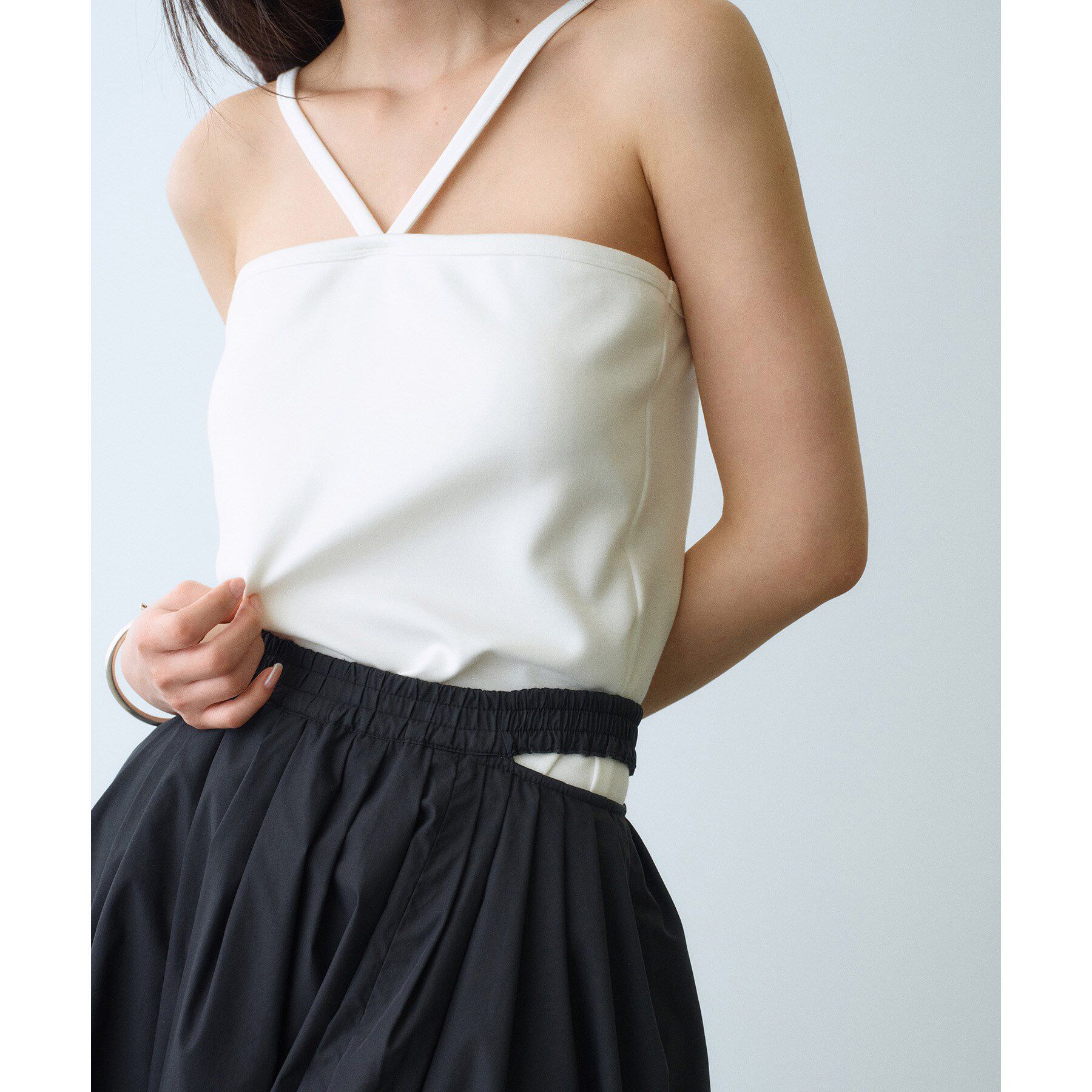 CODE A「design cut camisole」|キャミソール|ホワイト(001)