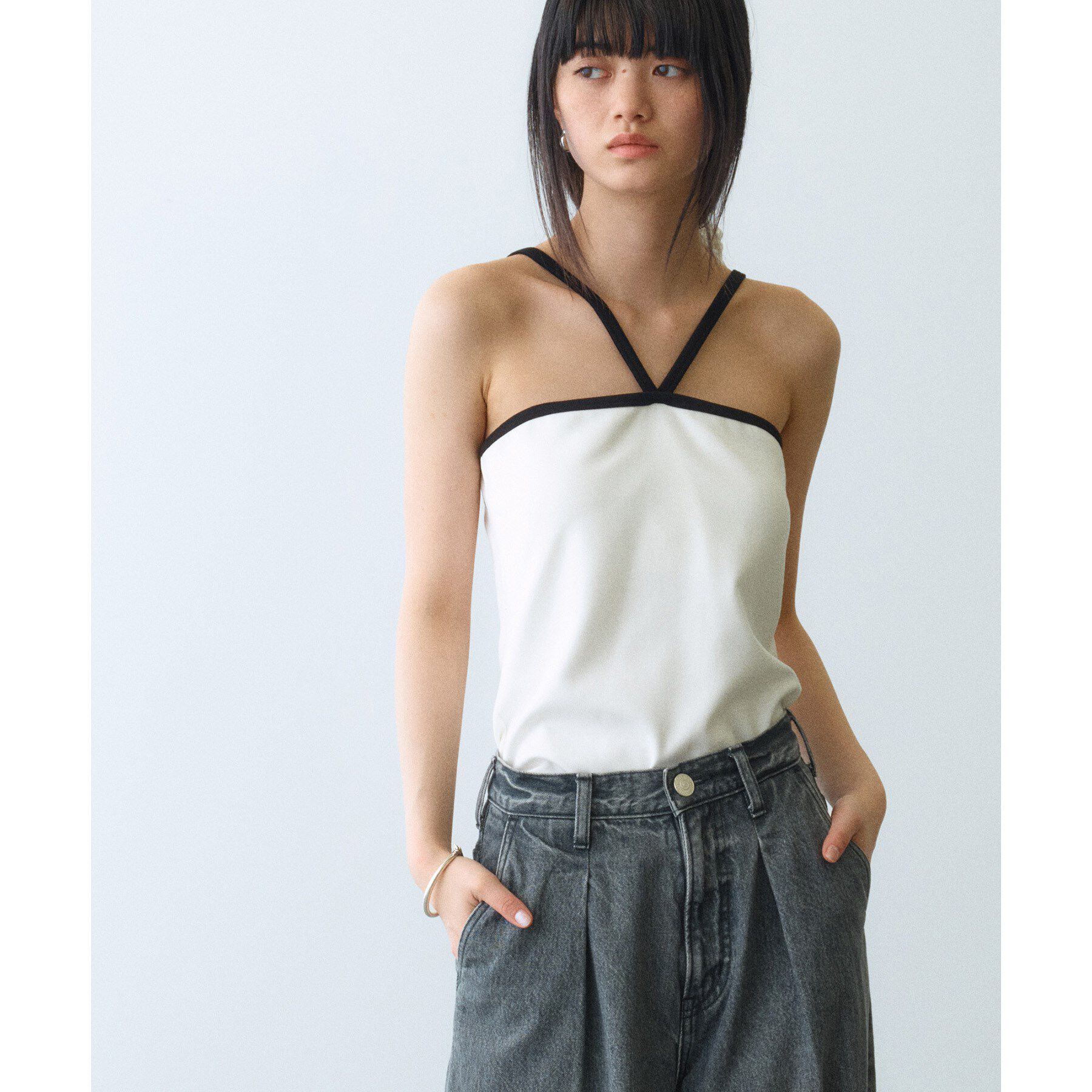 CODE A「design cut camisole」|キャミソール|ホワイト(501)