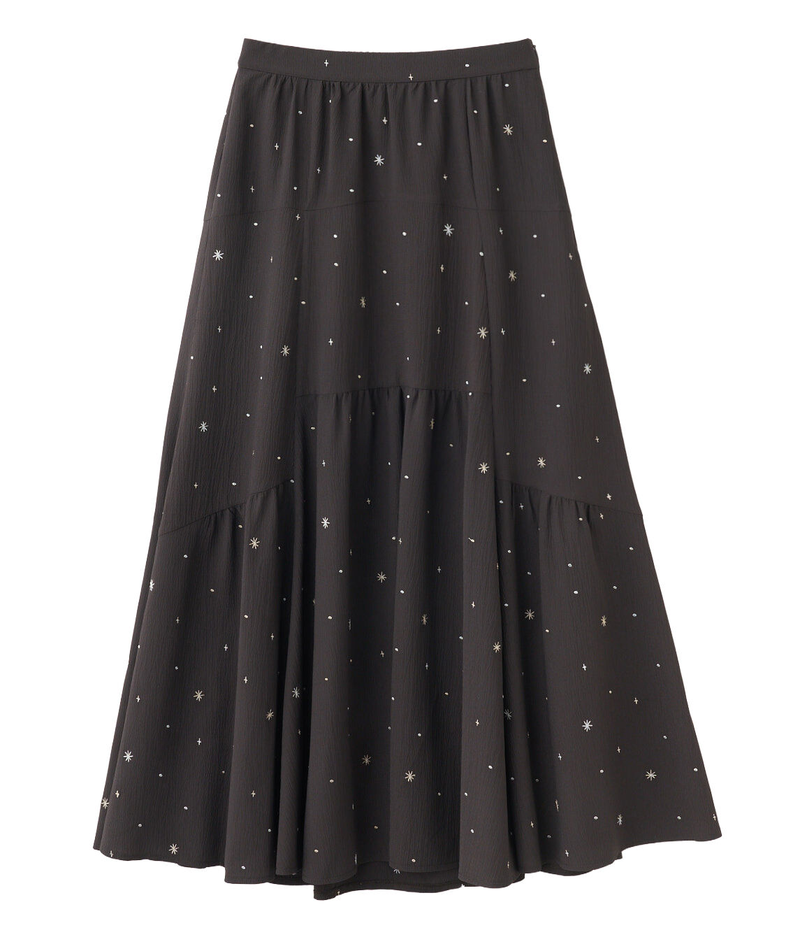 COCO DEAL「フラワー/スター刺繍ティアードスカート」|スカート|