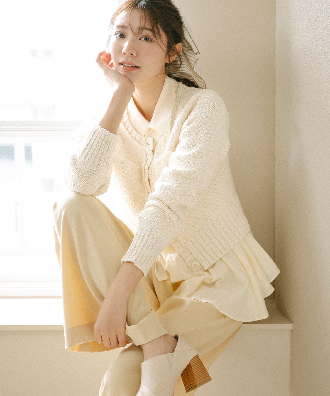 COCO DEAL「ベルトディテールアシメワイドパンツ」|スラックス|