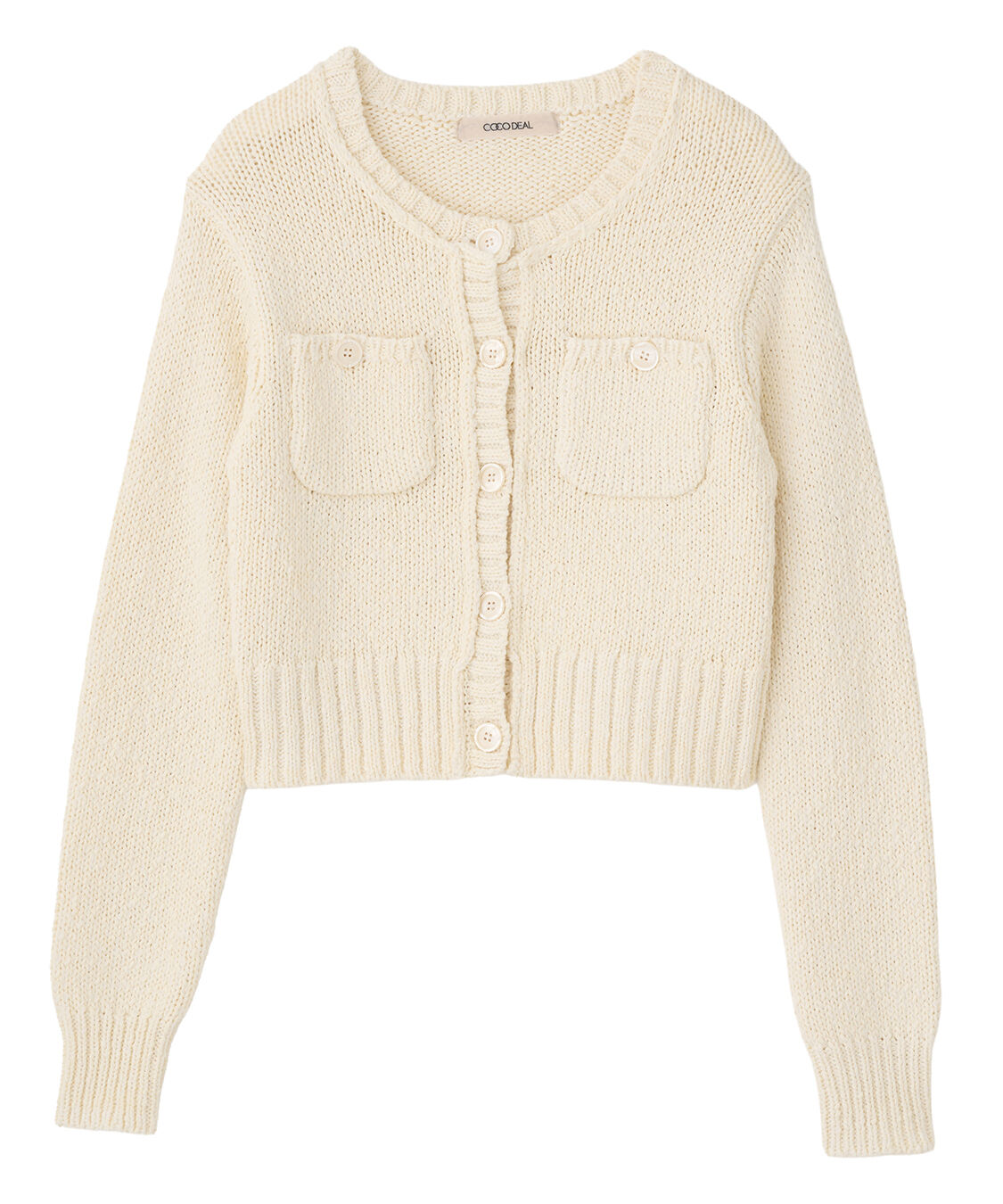 COCO DEAL「ポケットディティールコンパクトニットカーディガン」|ニット・セーター|アイボリー