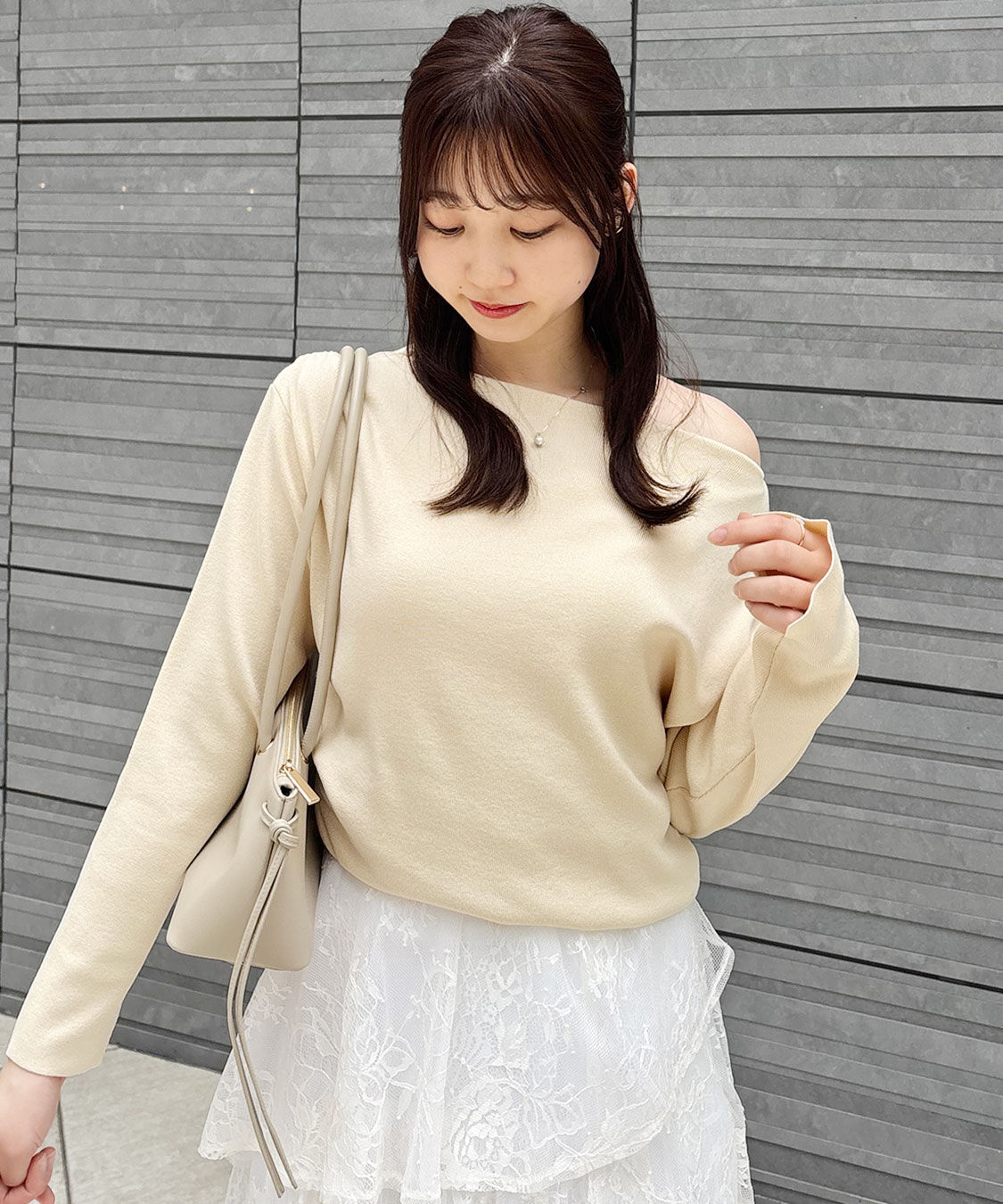 COCO DEAL「ショルダーギャザーオフショルニット」|ニット・セーター|