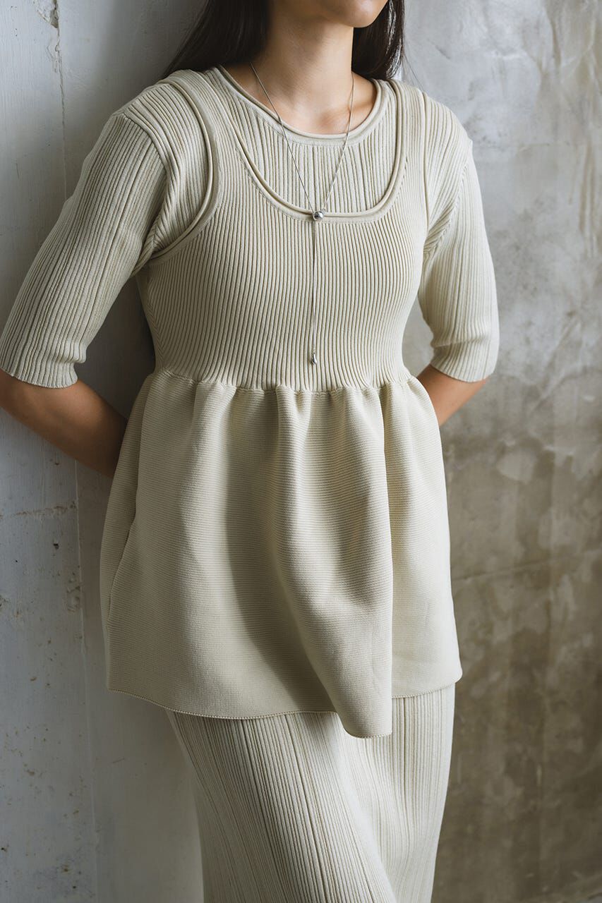 STYLEMIXER「マルチWAYペプラムニットワンピース」|ワンピース|