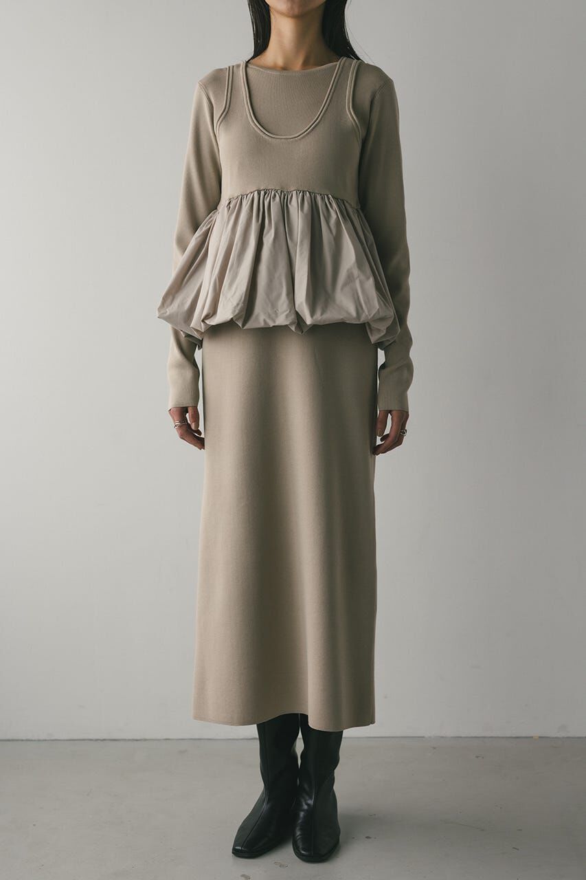 STYLEMIXER「2ピースバルーンペプラムニットワンピース」|ワンピース|