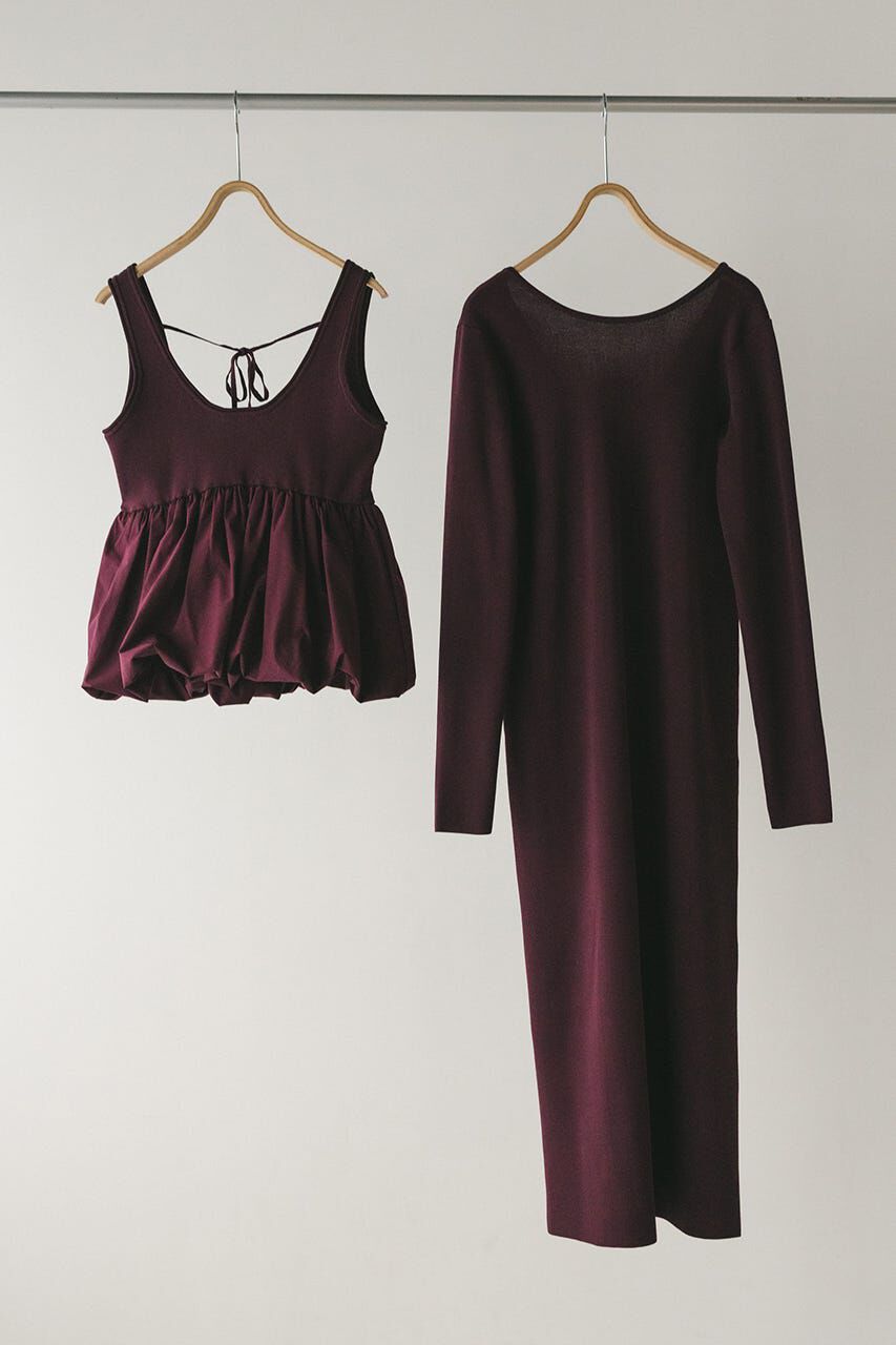 STYLEMIXER「2ピースバルーンペプラムニットワンピース」|ワンピース|