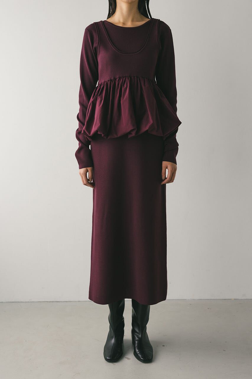 STYLEMIXER「2ピースバルーンペプラムニットワンピース」|ワンピース|