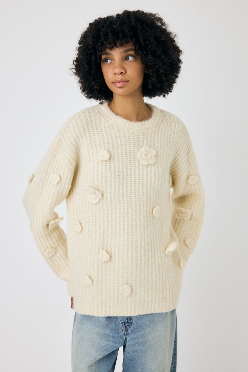 MOUSSY「FLORAL MOTIF OVER セーター」|ニット・セーター|IVOY3