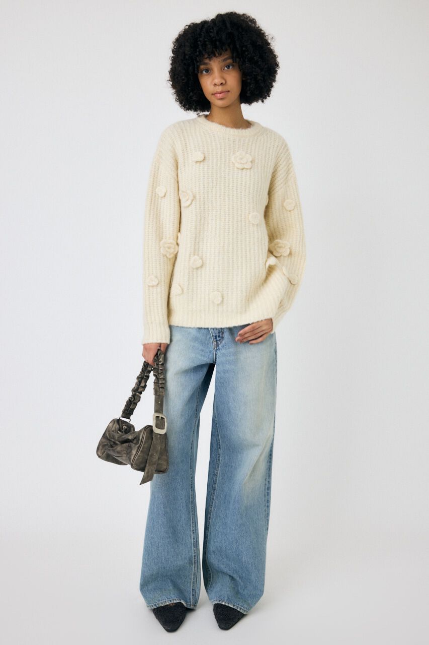 MOUSSY「FLORAL MOTIF OVER セーター」|ニット・セーター|