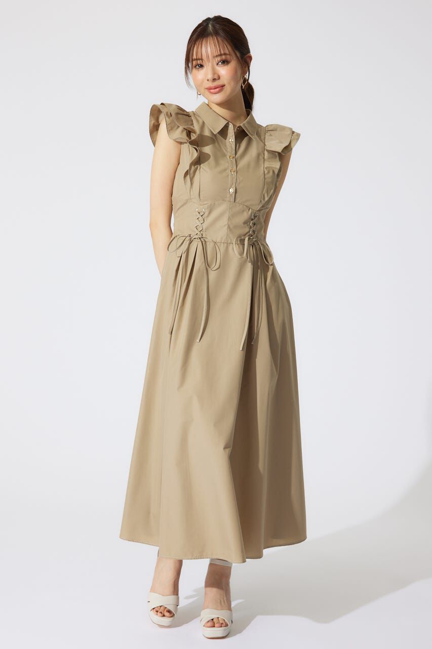 rienda「レースアップフリルワンピース」|ワンピース|BEG