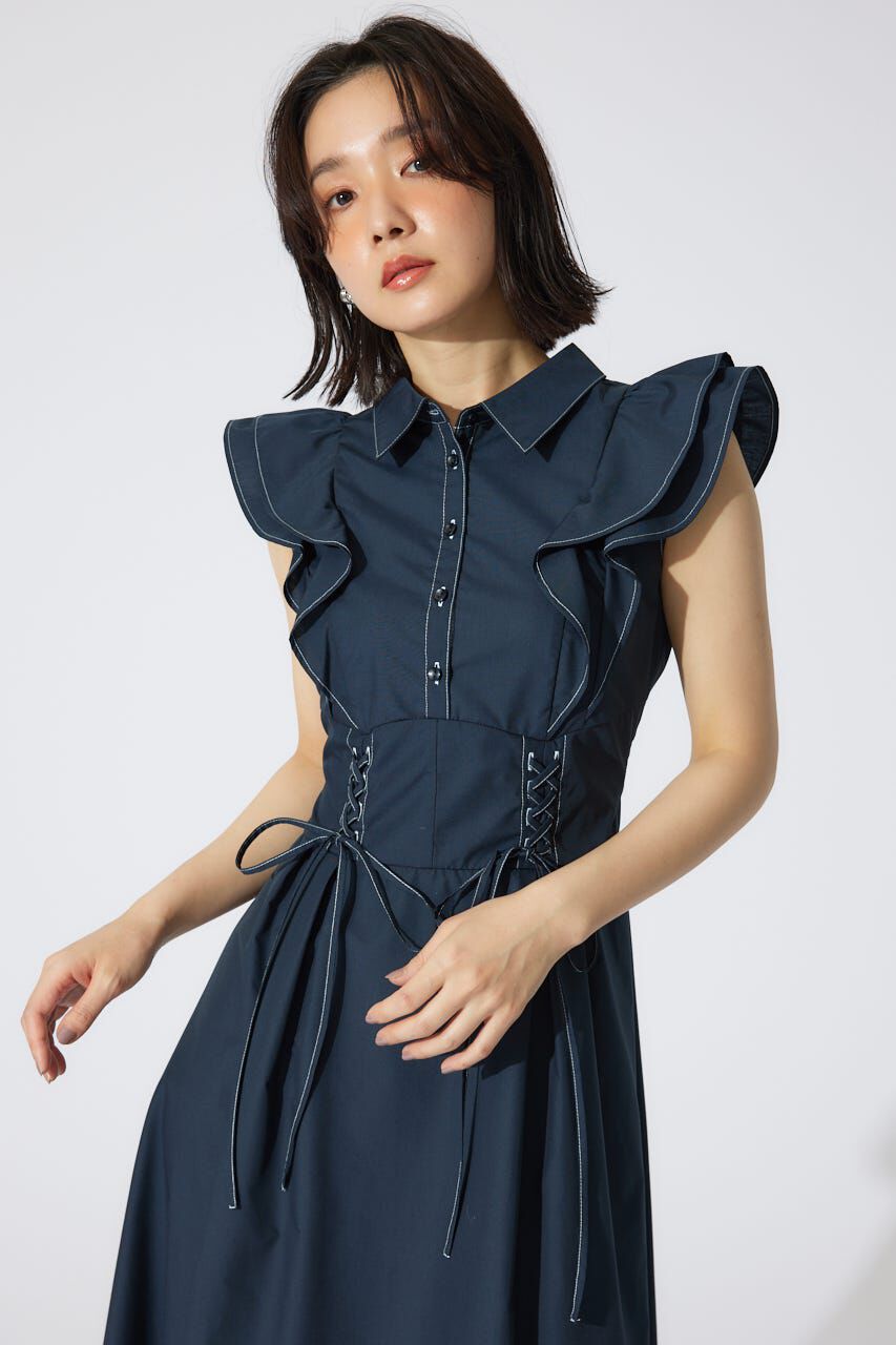 rienda「レースアップフリルワンピース」|ワンピース|