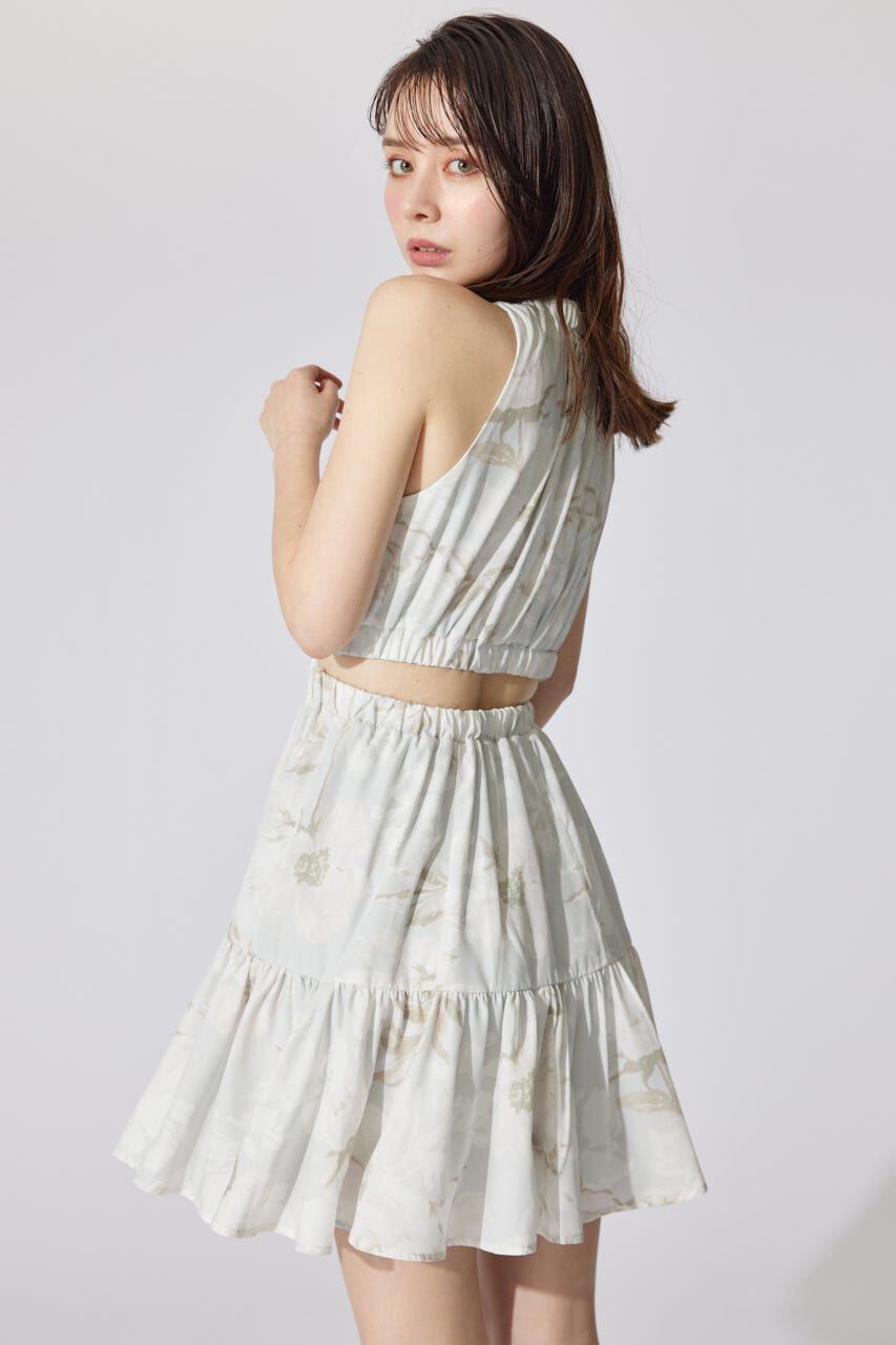 rienda「ホルターネックギャザーミニフレアワンピース」|ワンピース|