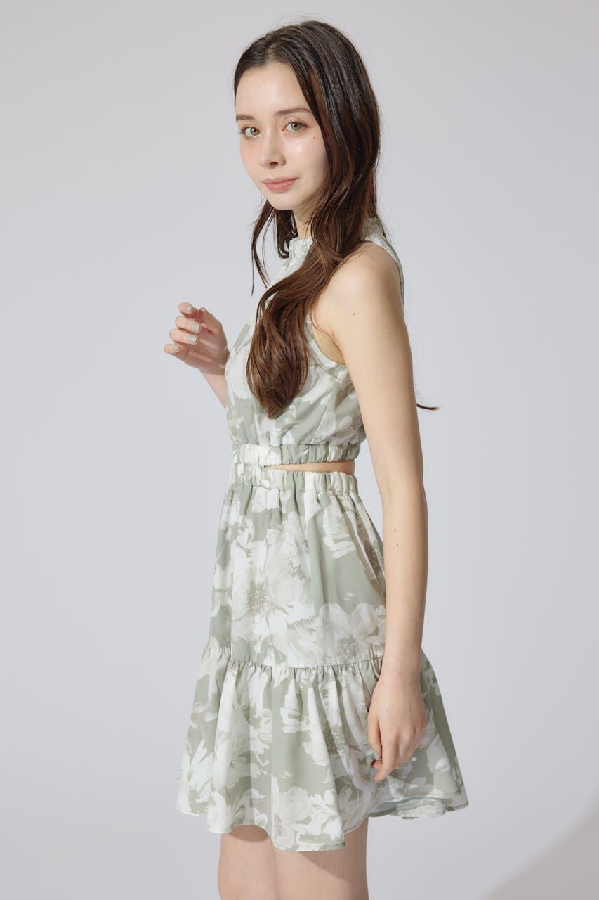 rienda「ホルターネックギャザーミニフレアワンピース」|ワンピース|