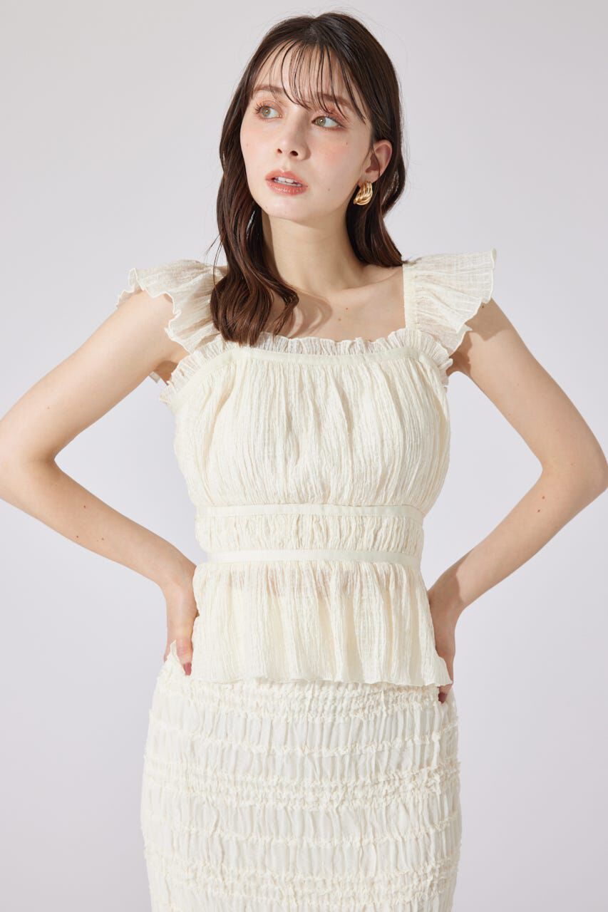 rienda「フリルギャザートップス」|シャツ・ブラウス|