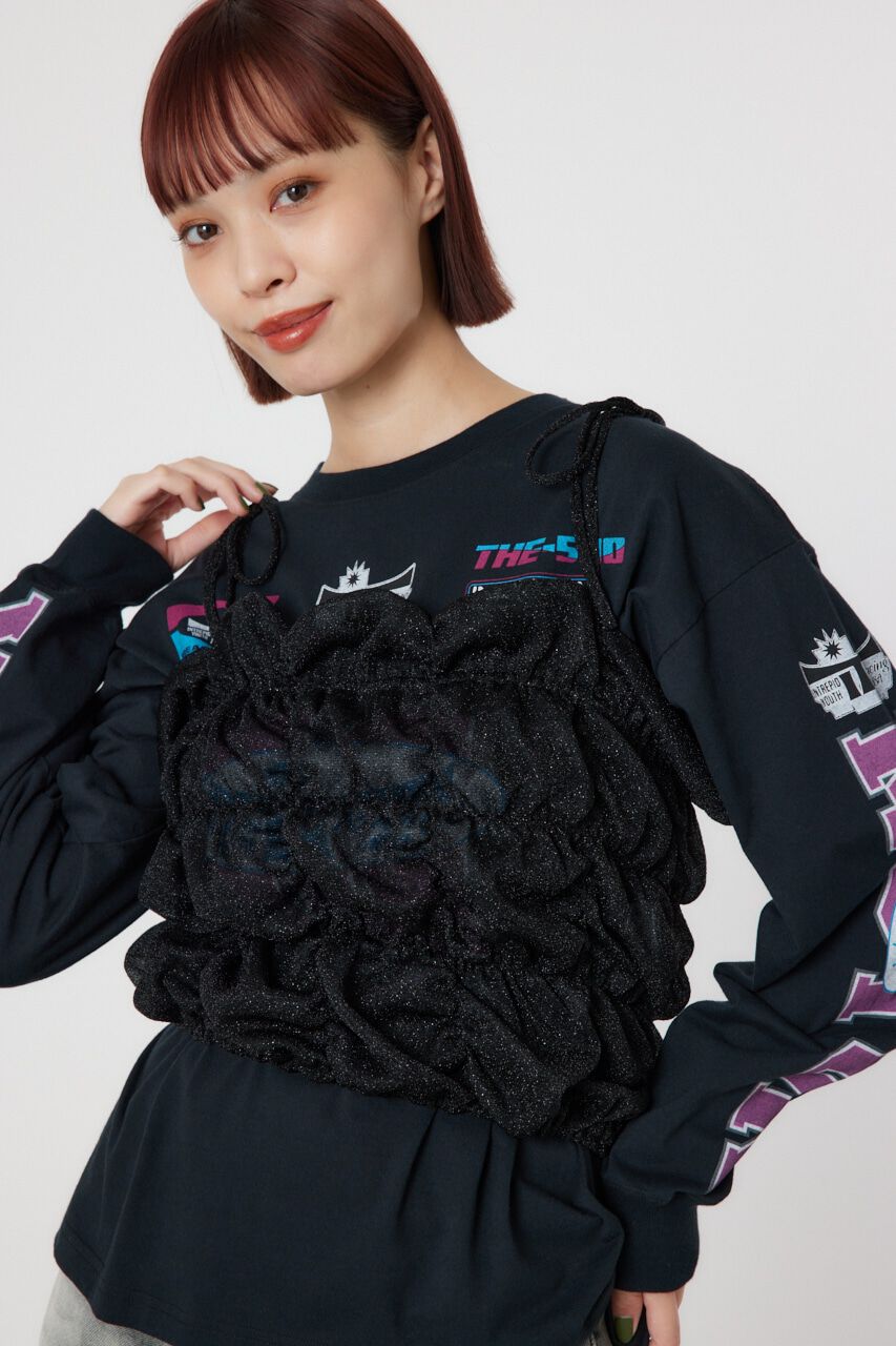 RODEO CROWNS「2WAY ラメ ギャザー ビスチェ」|キャミソール|